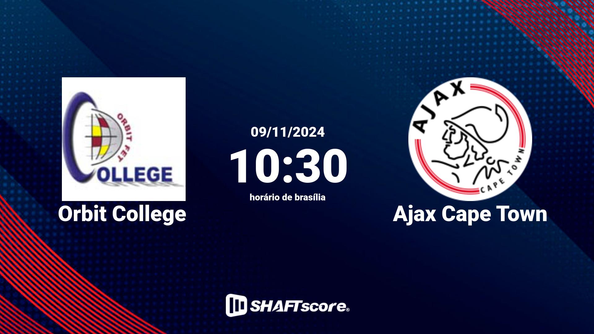 Estatísticas do jogo Orbit College vs Ajax Cape Town 09.11 10:30