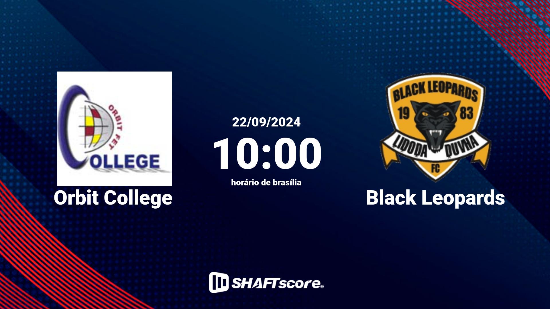 Estatísticas do jogo Orbit College vs Black Leopards 22.09 10:00