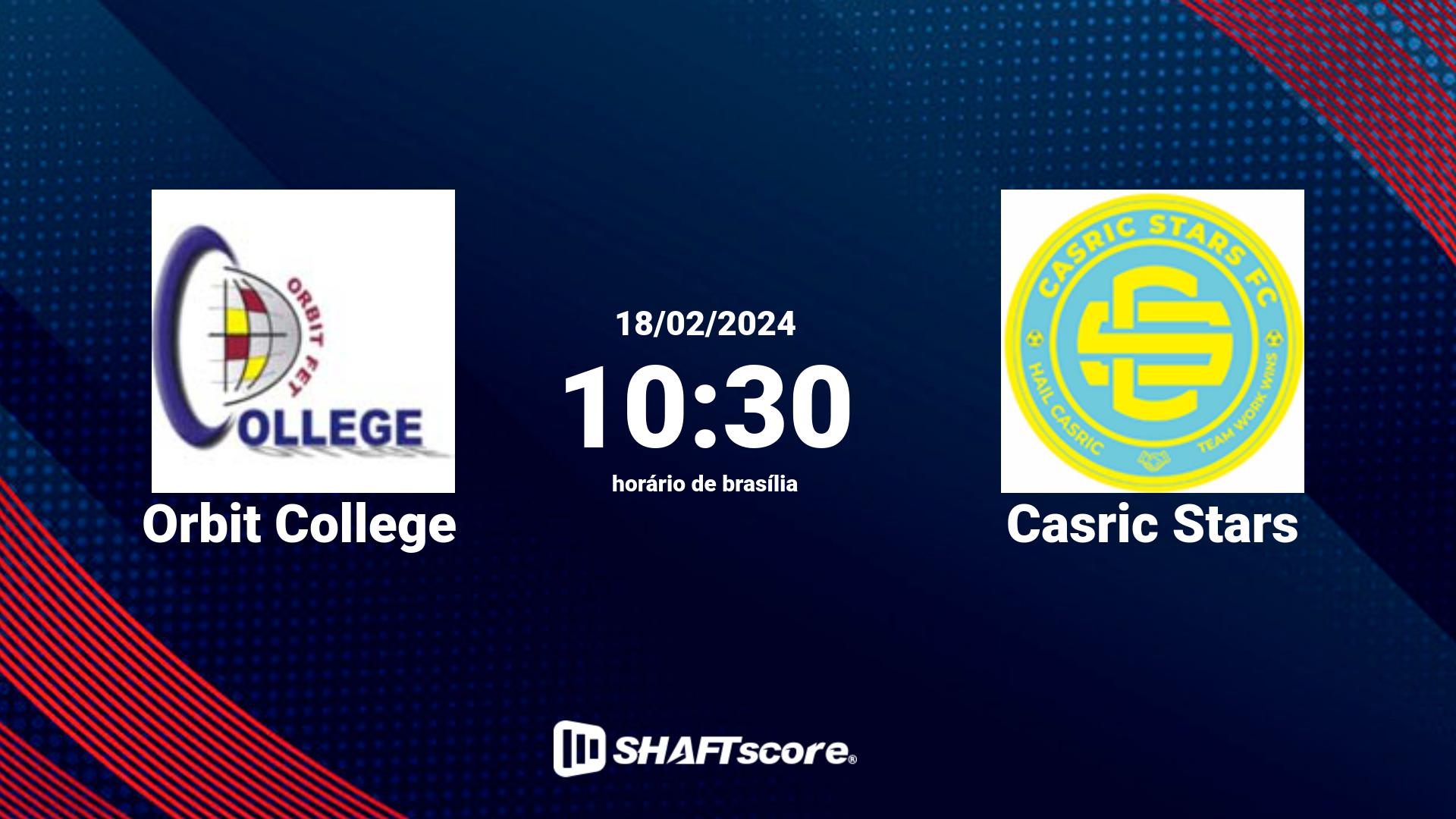 Estatísticas do jogo Orbit College vs Casric Stars 18.02 10:30