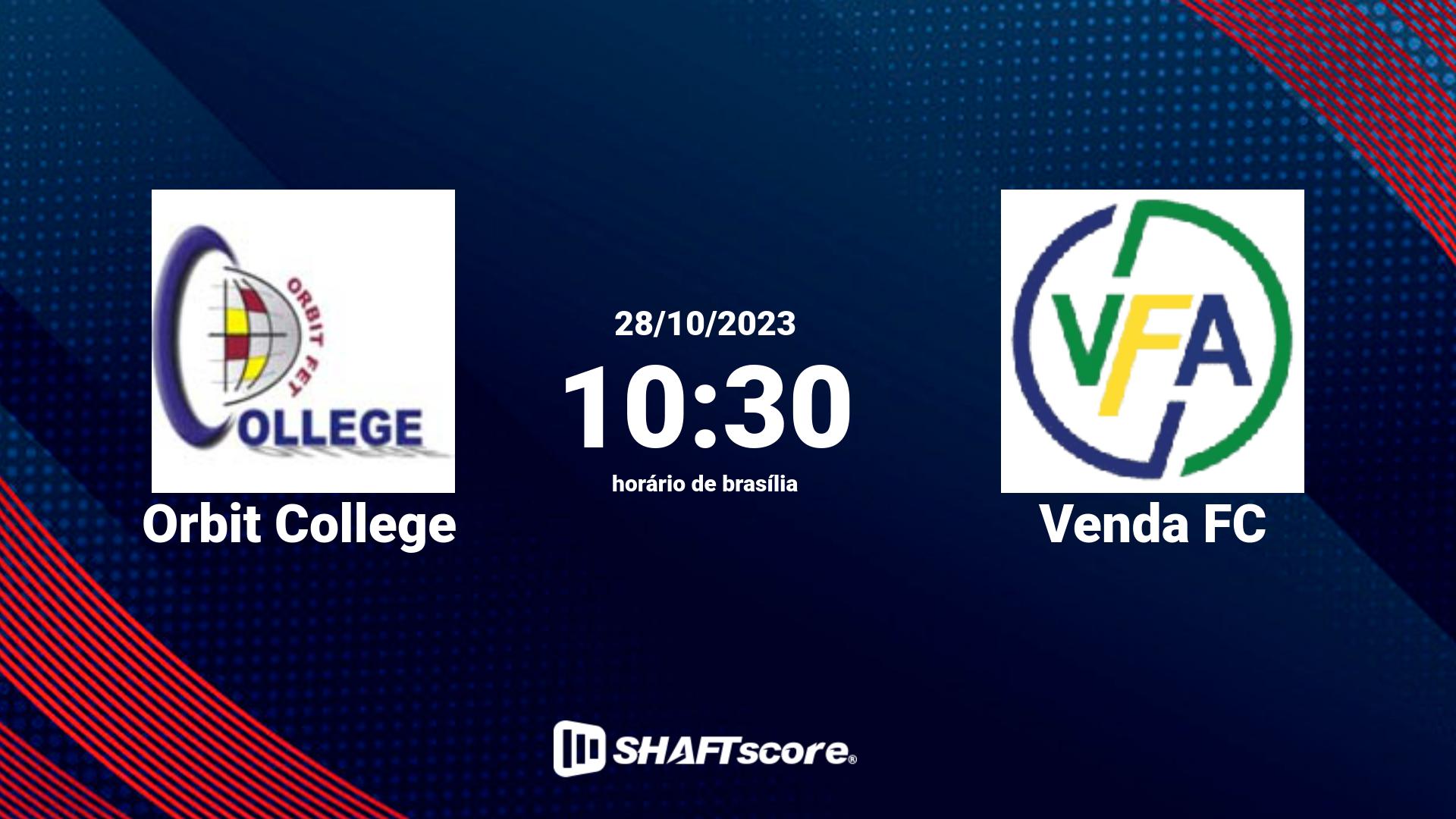 Estatísticas do jogo Orbit College vs Venda FC 28.10 10:30