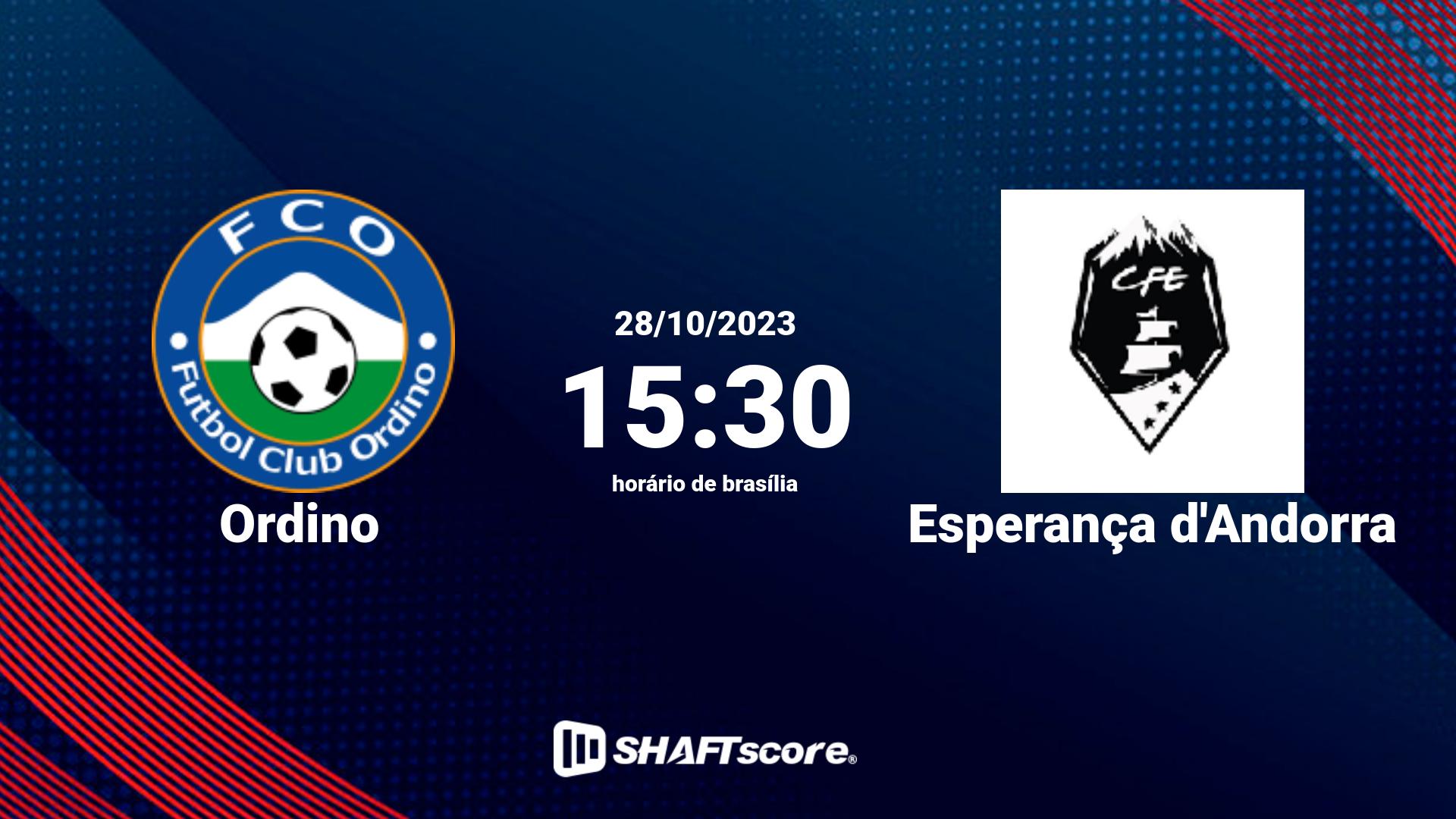 Estatísticas do jogo Ordino vs Esperança d'Andorra 28.10 15:30