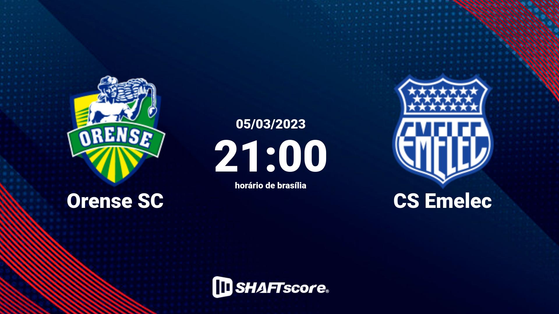 Estatísticas do jogo Orense SC vs CS Emelec 05.03 21:00