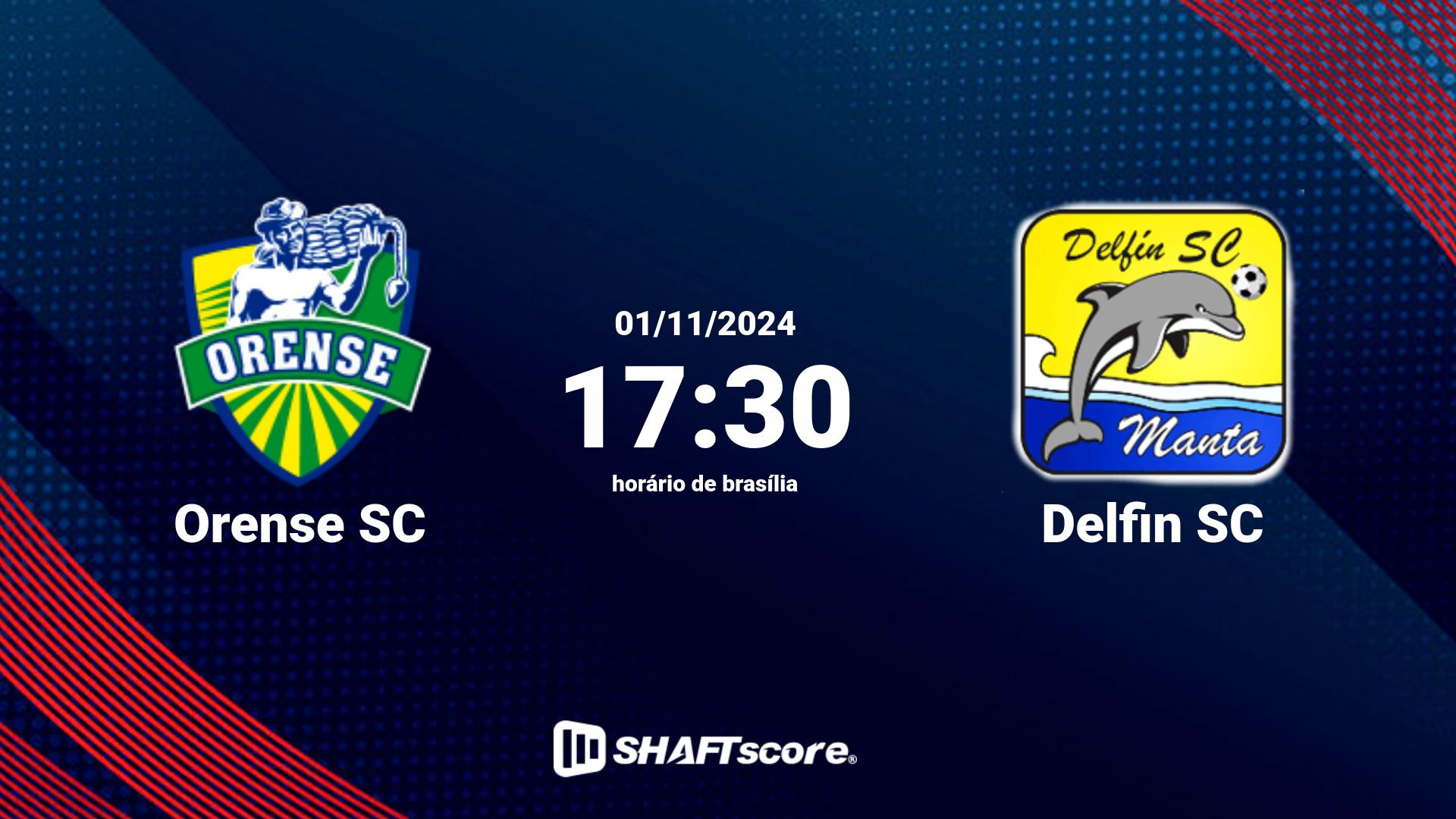 Estatísticas do jogo Orense SC vs Delfin SC 01.11 17:30