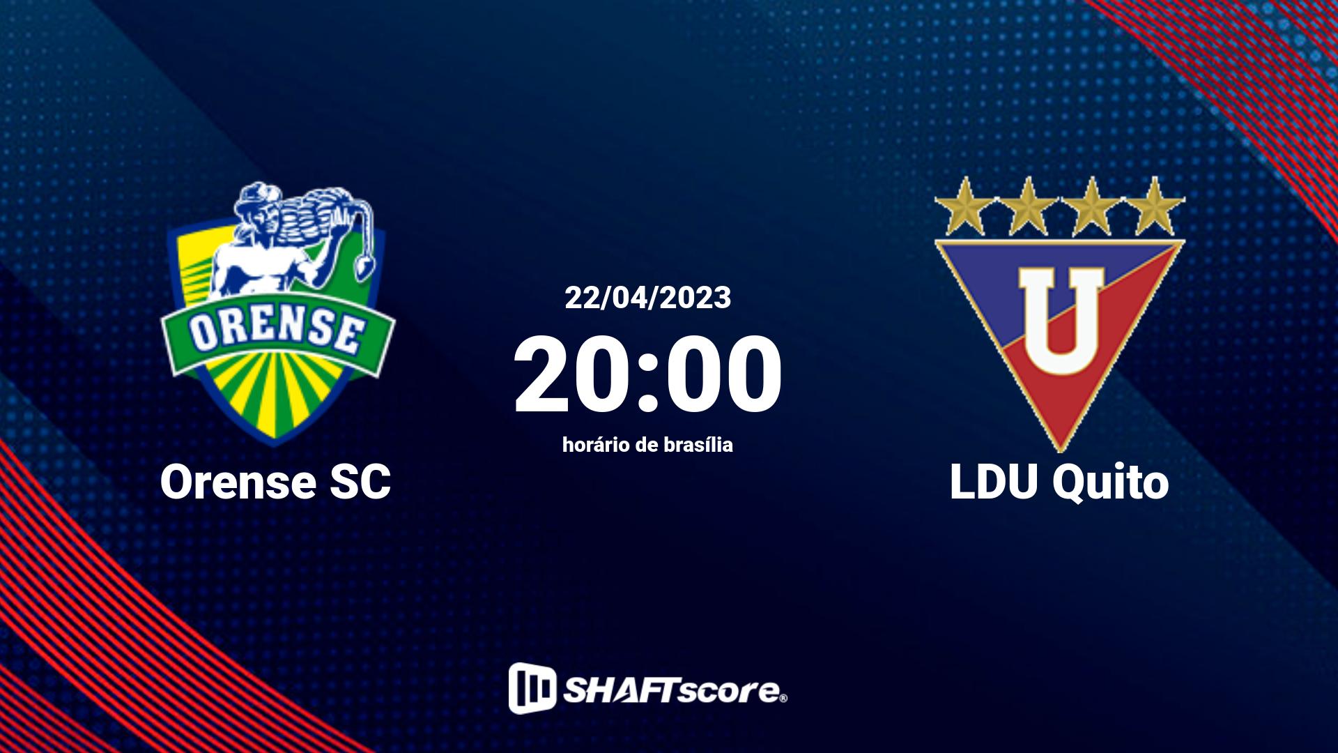 Estatísticas do jogo Orense SC vs LDU Quito 22.04 20:00