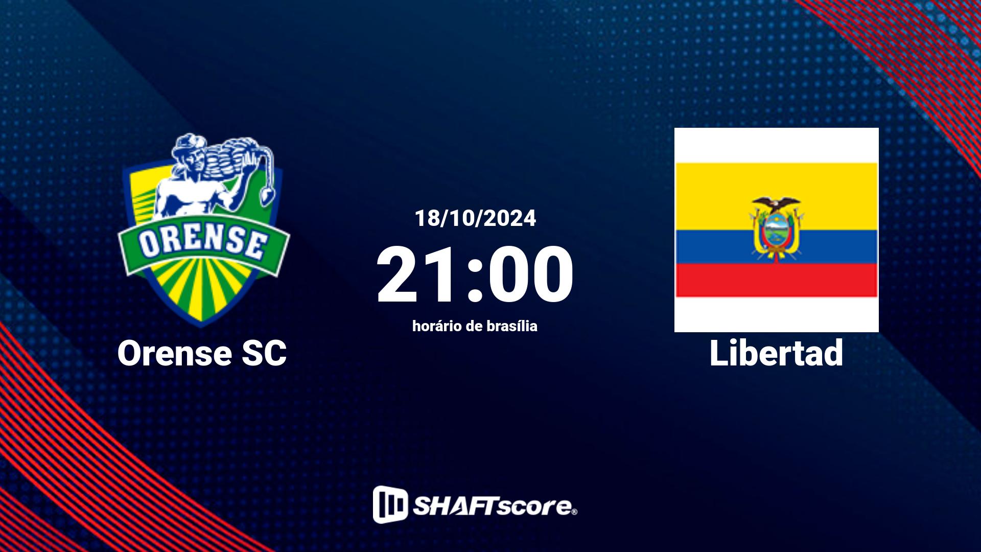 Estatísticas do jogo Orense SC vs Libertad 18.10 21:00