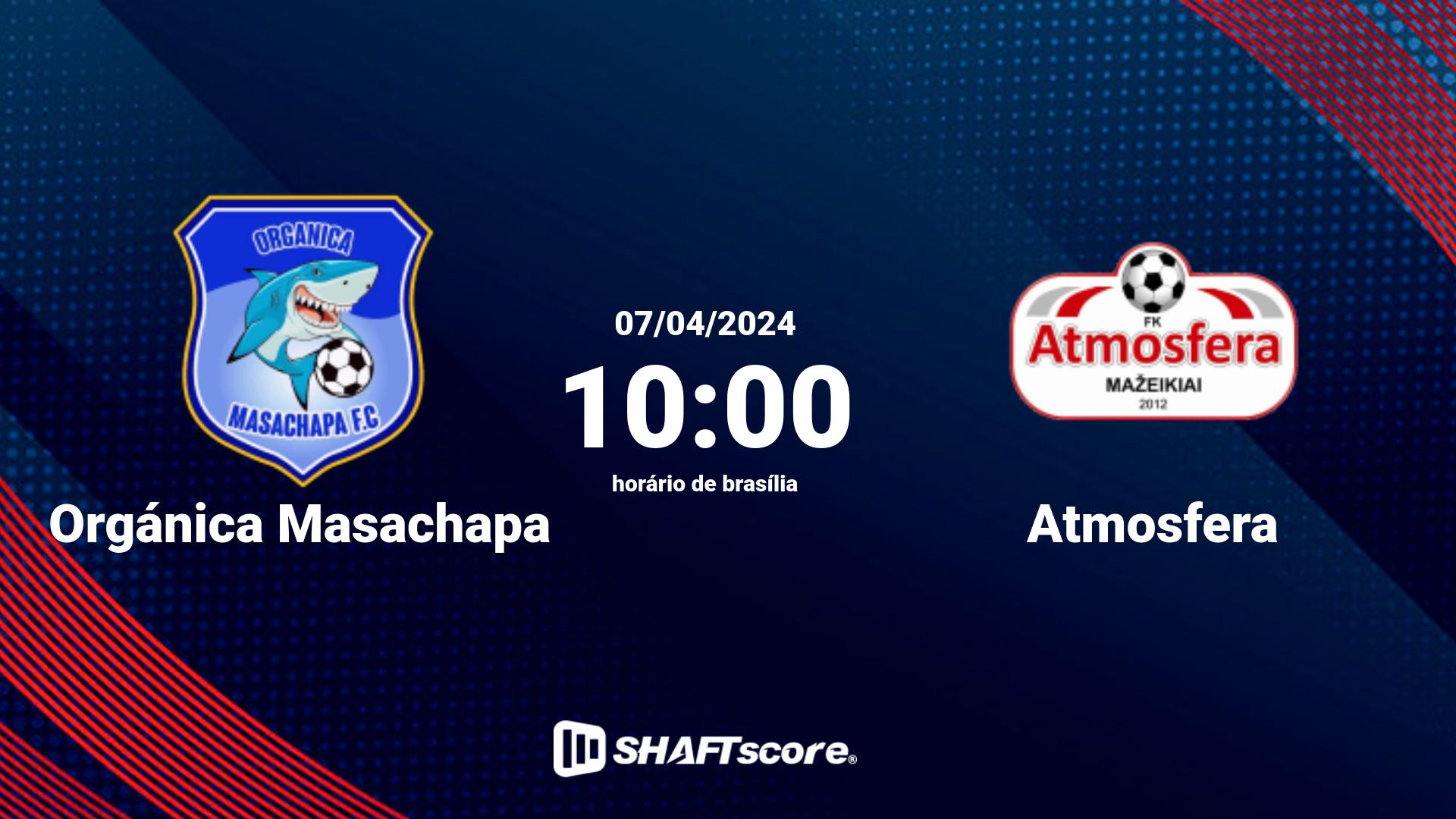 Estatísticas do jogo Orgánica Masachapa vs Atmosfera 07.04 10:00