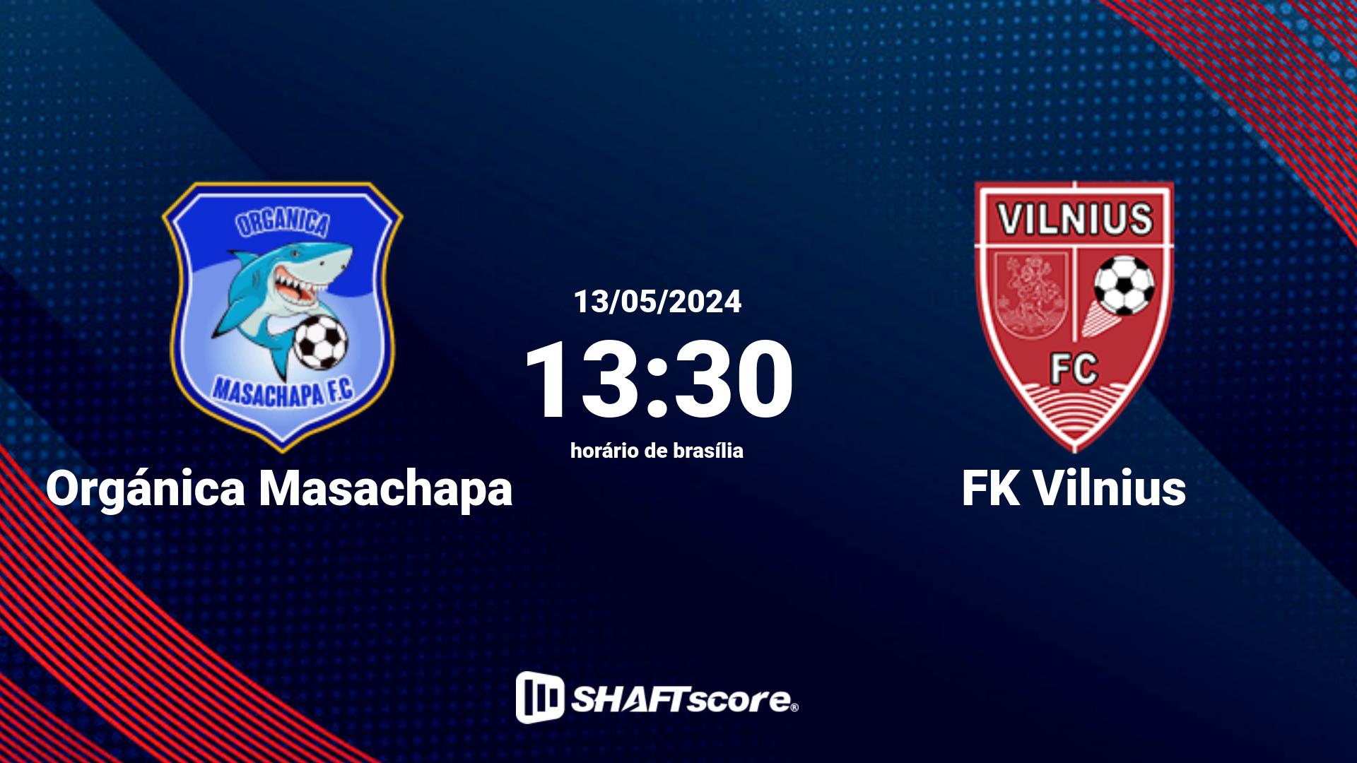 Estatísticas do jogo Orgánica Masachapa vs FK Vilnius 13.05 13:30