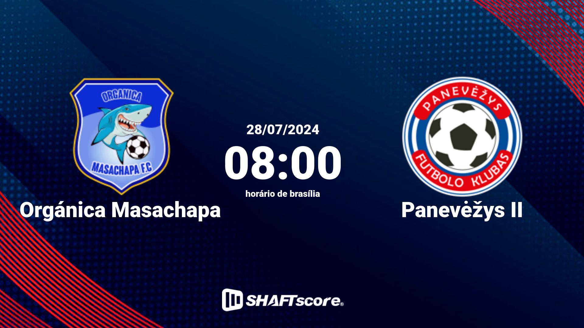 Estatísticas do jogo Orgánica Masachapa vs Panevėžys II 28.07 08:00