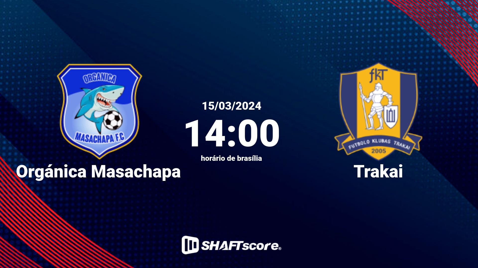 Estatísticas do jogo Orgánica Masachapa vs Trakai 15.03 14:00