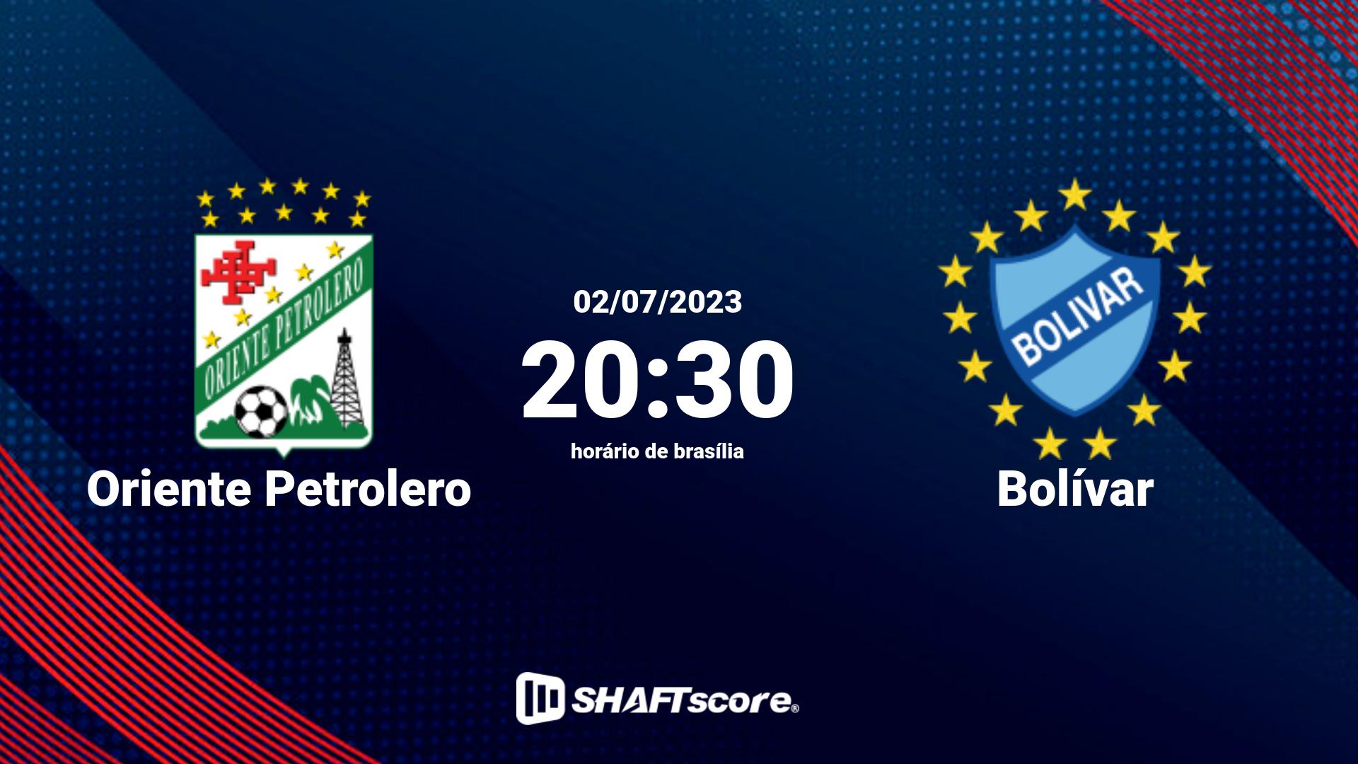 Estatísticas do jogo Oriente Petrolero vs Bolívar 02.07 20:30