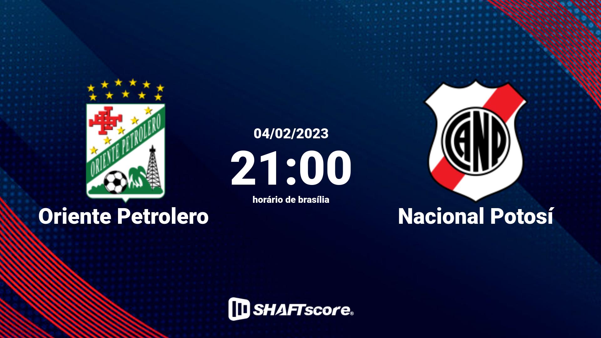 Estatísticas do jogo Oriente Petrolero vs Nacional Potosí 04.02 21:00