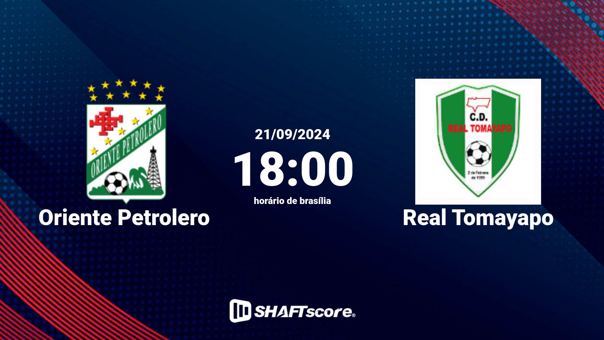 Estatísticas do jogo Oriente Petrolero vs Real Tomayapo 21.09 18:00