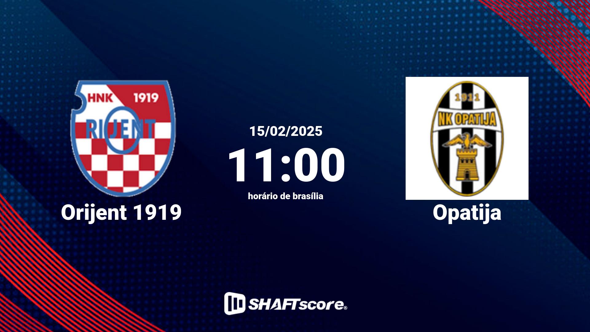 Estatísticas do jogo Orijent 1919 vs Opatija 15.02 11:00