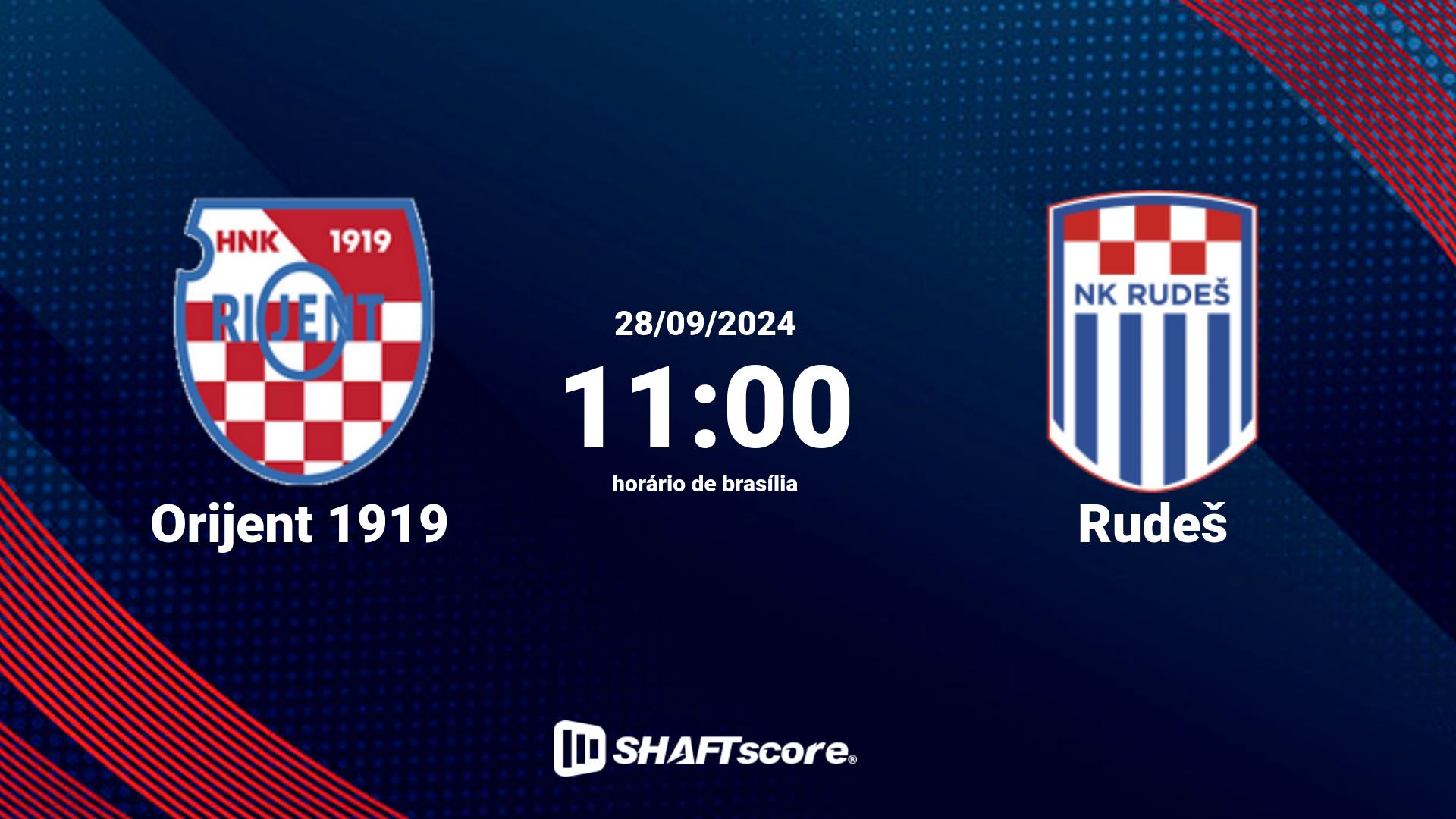 Estatísticas do jogo Orijent 1919 vs Rudeš 28.09 11:00