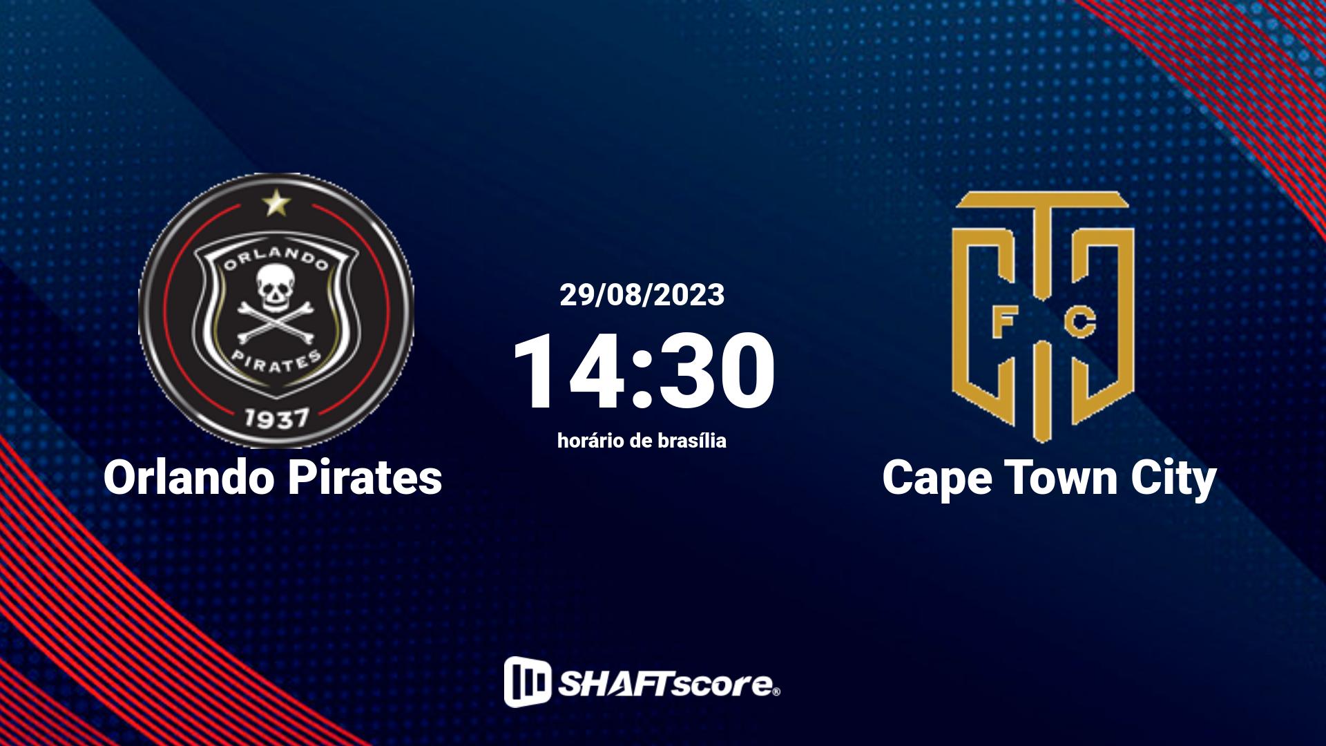 Estatísticas do jogo Orlando Pirates vs Cape Town City 29.08 14:30