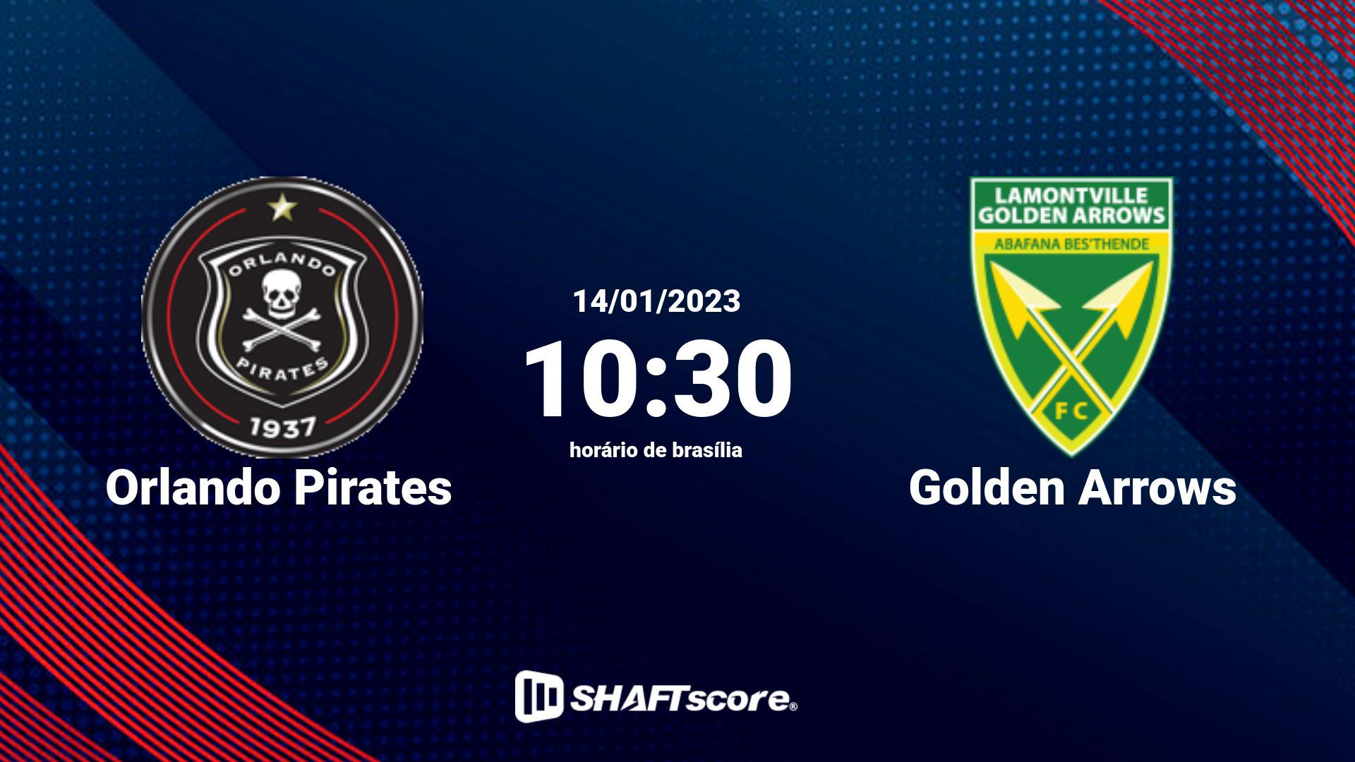 Estatísticas do jogo Orlando Pirates vs Golden Arrows 14.01 10:30