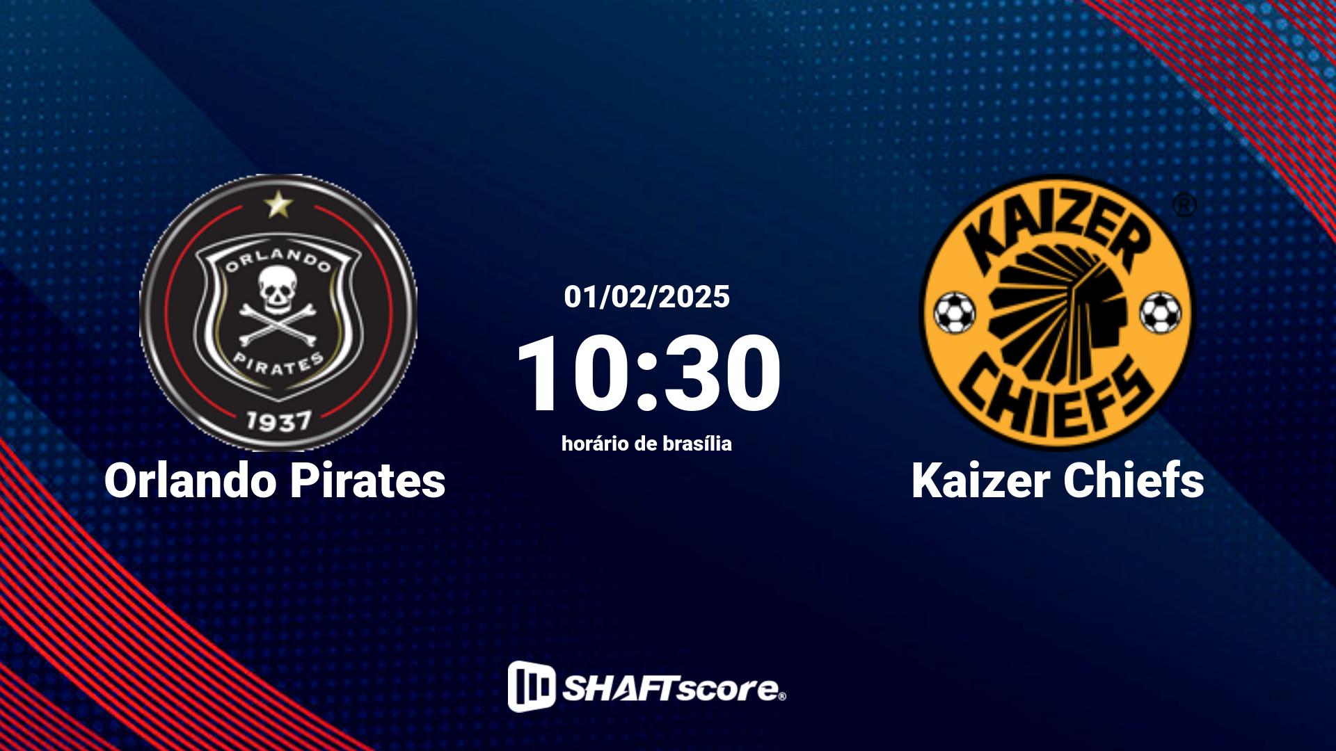 Estatísticas do jogo Orlando Pirates vs Kaizer Chiefs 01.02 10:30