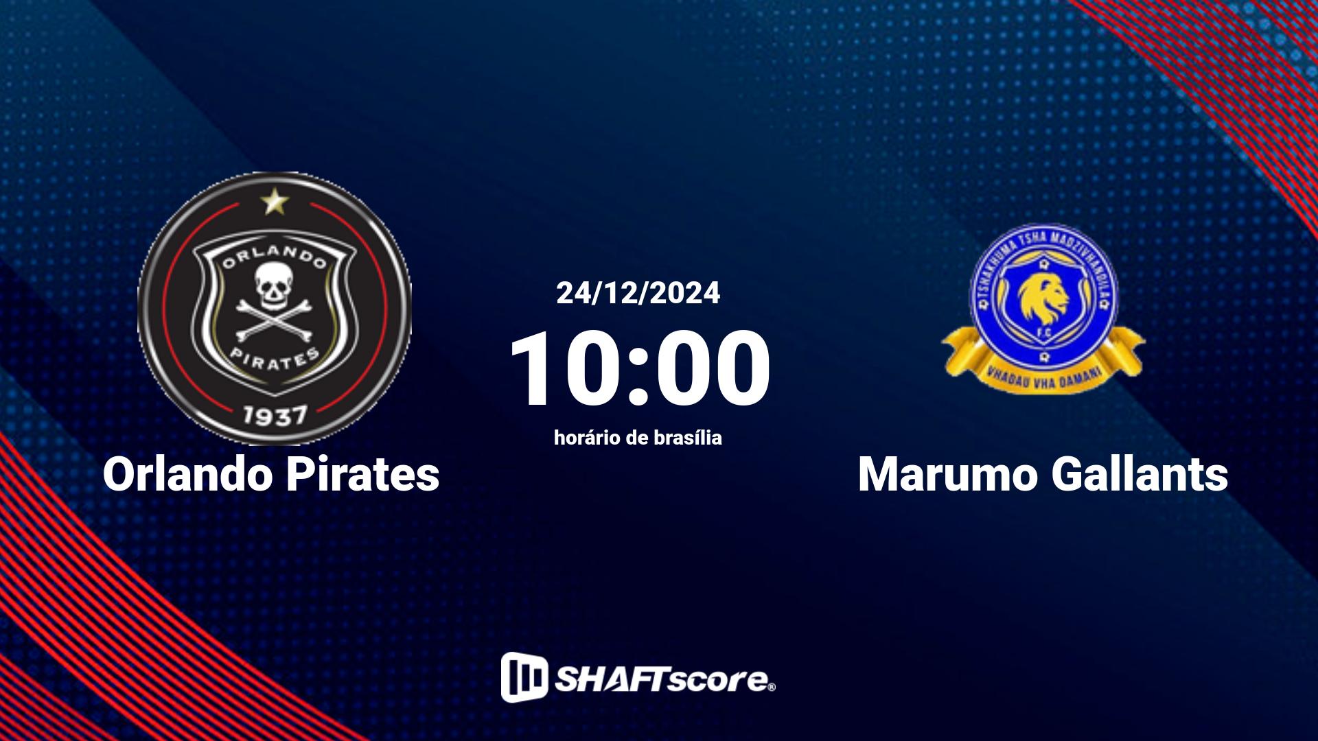 Estatísticas do jogo Orlando Pirates vs Marumo Gallants 24.12 10:00