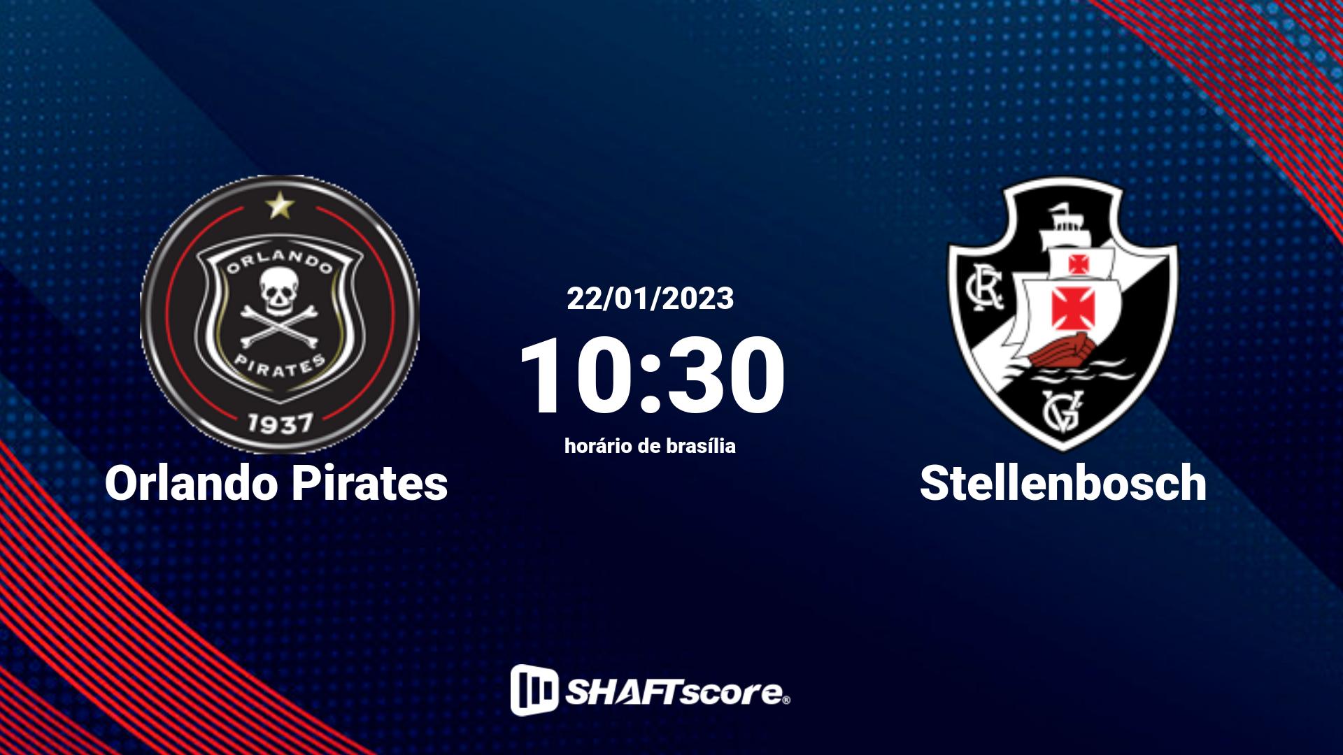 Estatísticas do jogo Orlando Pirates vs Stellenbosch 22.01 10:30