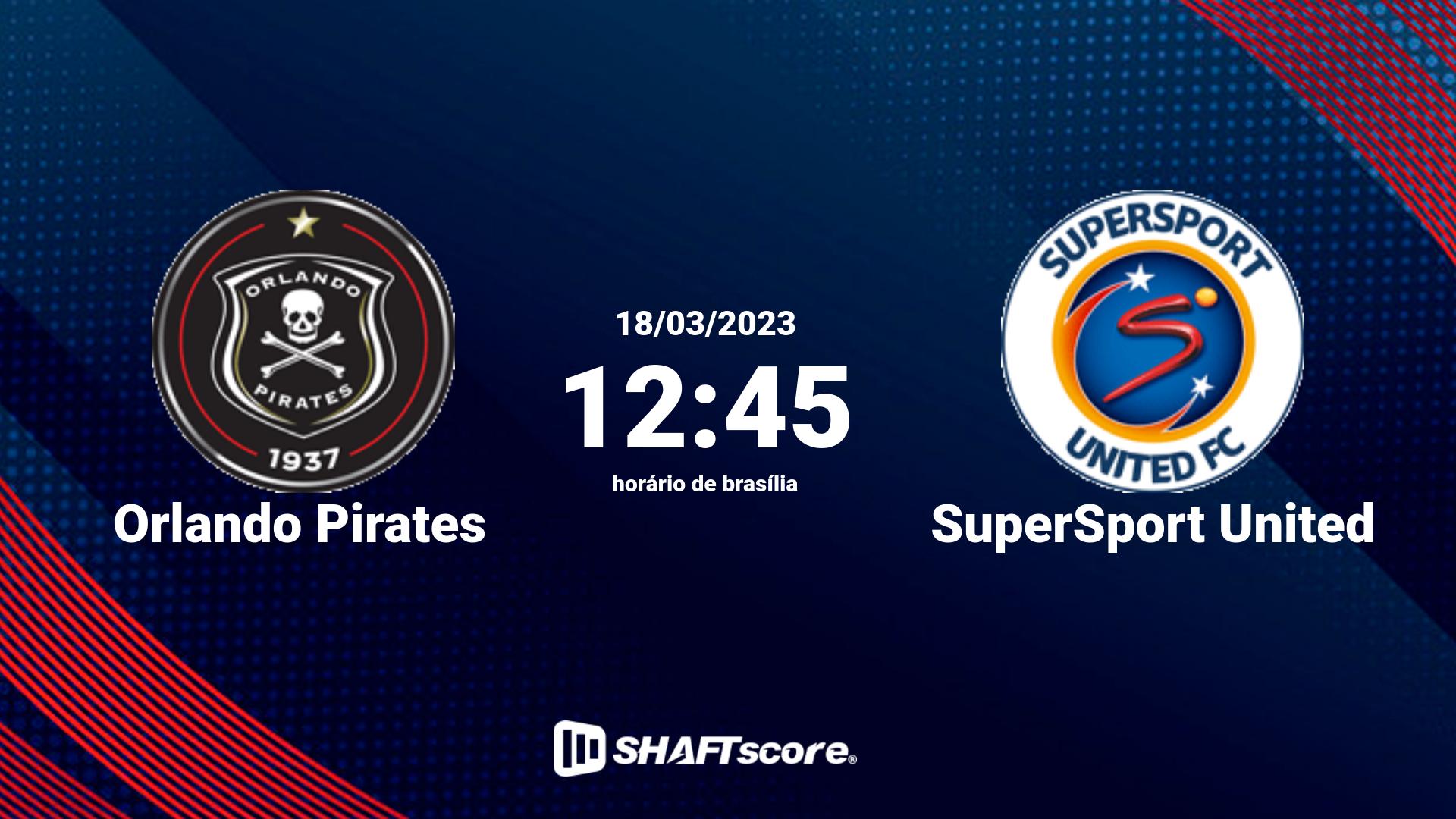 Estatísticas do jogo Orlando Pirates vs SuperSport United 18.03 12:45