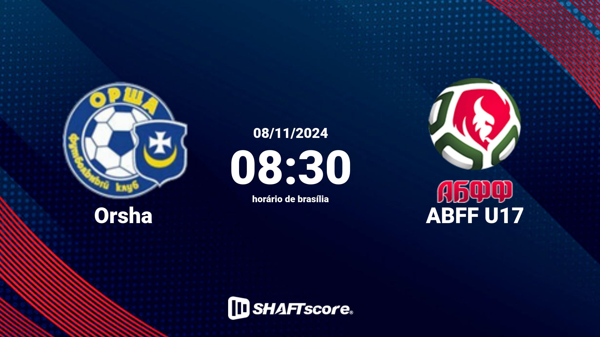 Estatísticas do jogo Orsha vs ABFF U17 08.11 08:30