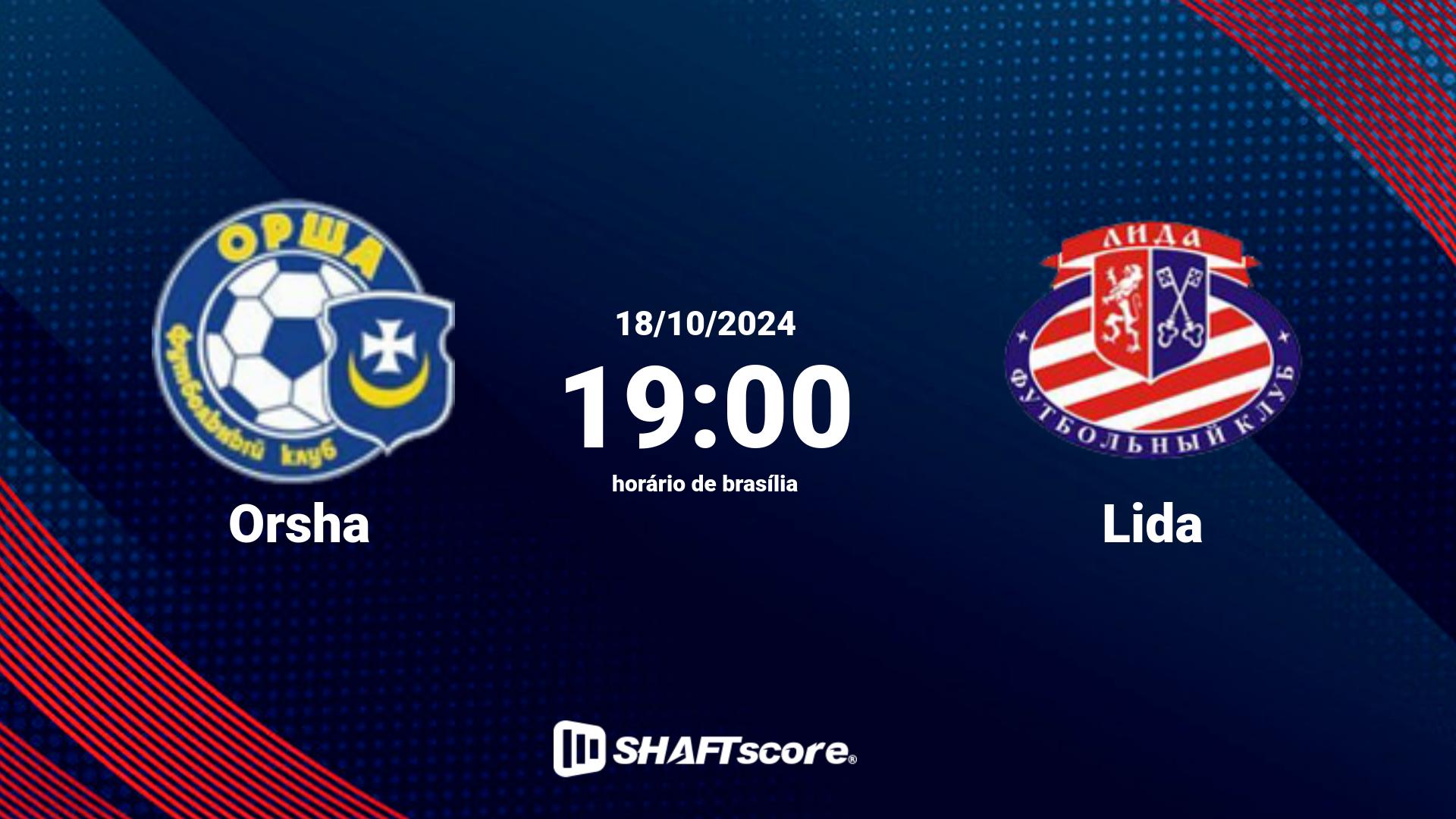 Estatísticas do jogo Orsha vs Lida 18.10 19:00