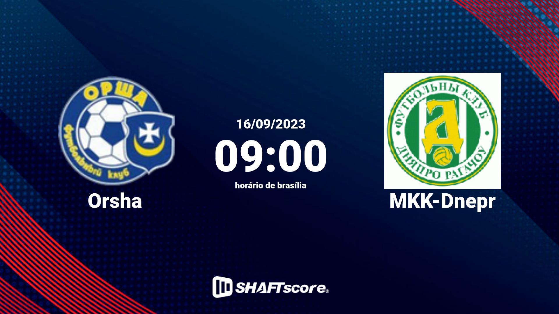 Estatísticas do jogo Orsha vs MKK-Dnepr 16.09 09:00