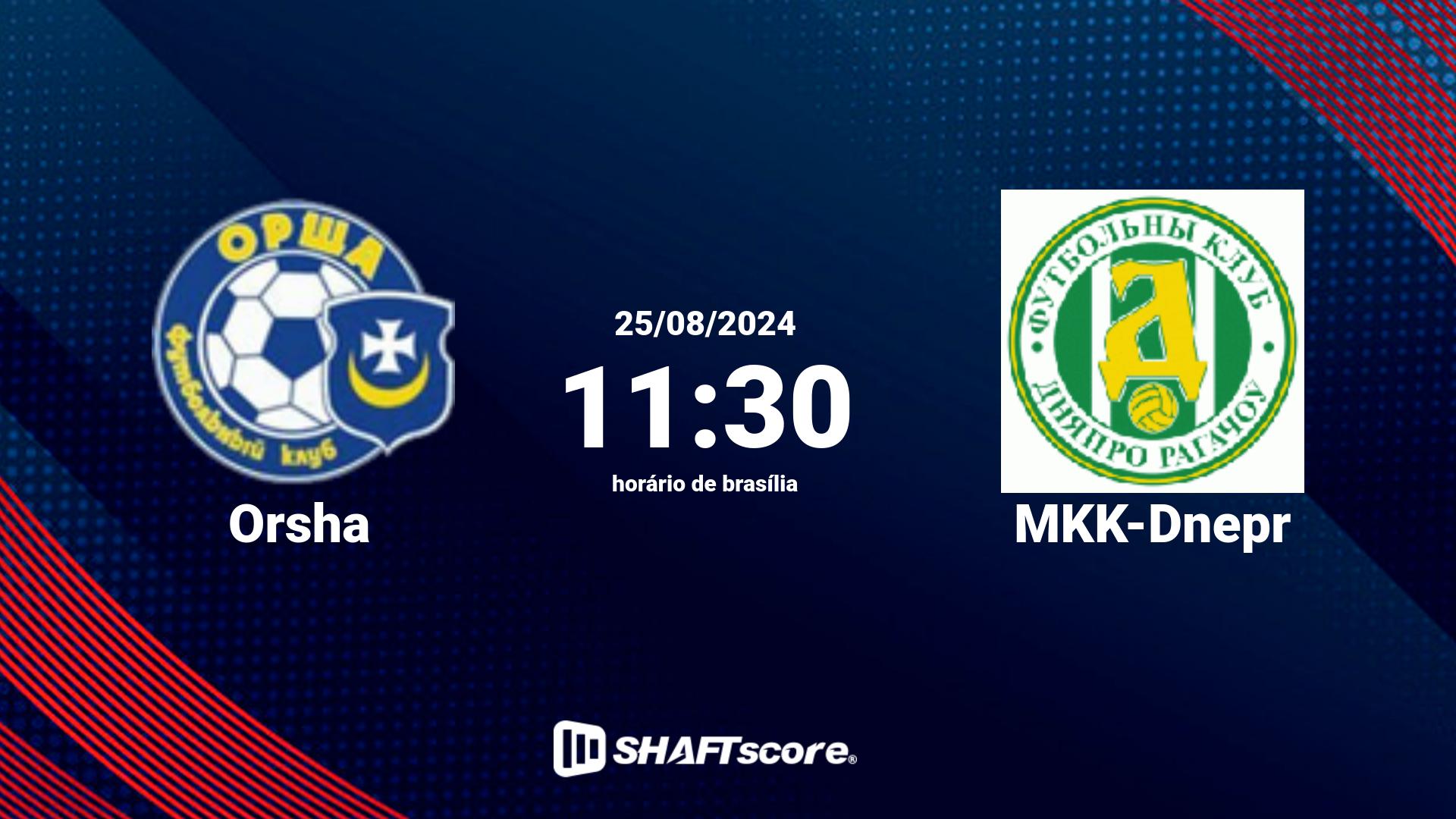 Estatísticas do jogo Orsha vs MKK-Dnepr 25.08 11:30