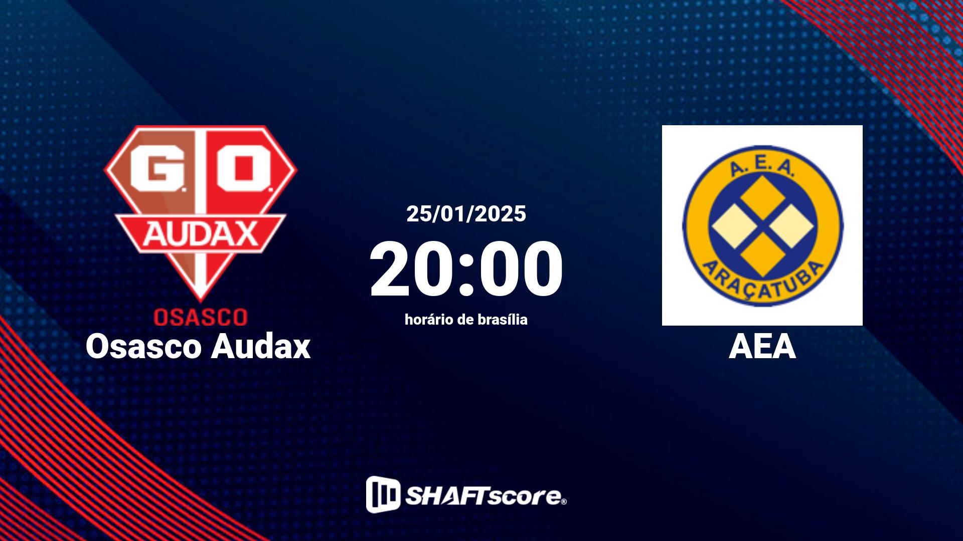 Estatísticas do jogo Osasco Audax vs AEA 25.01 20:00