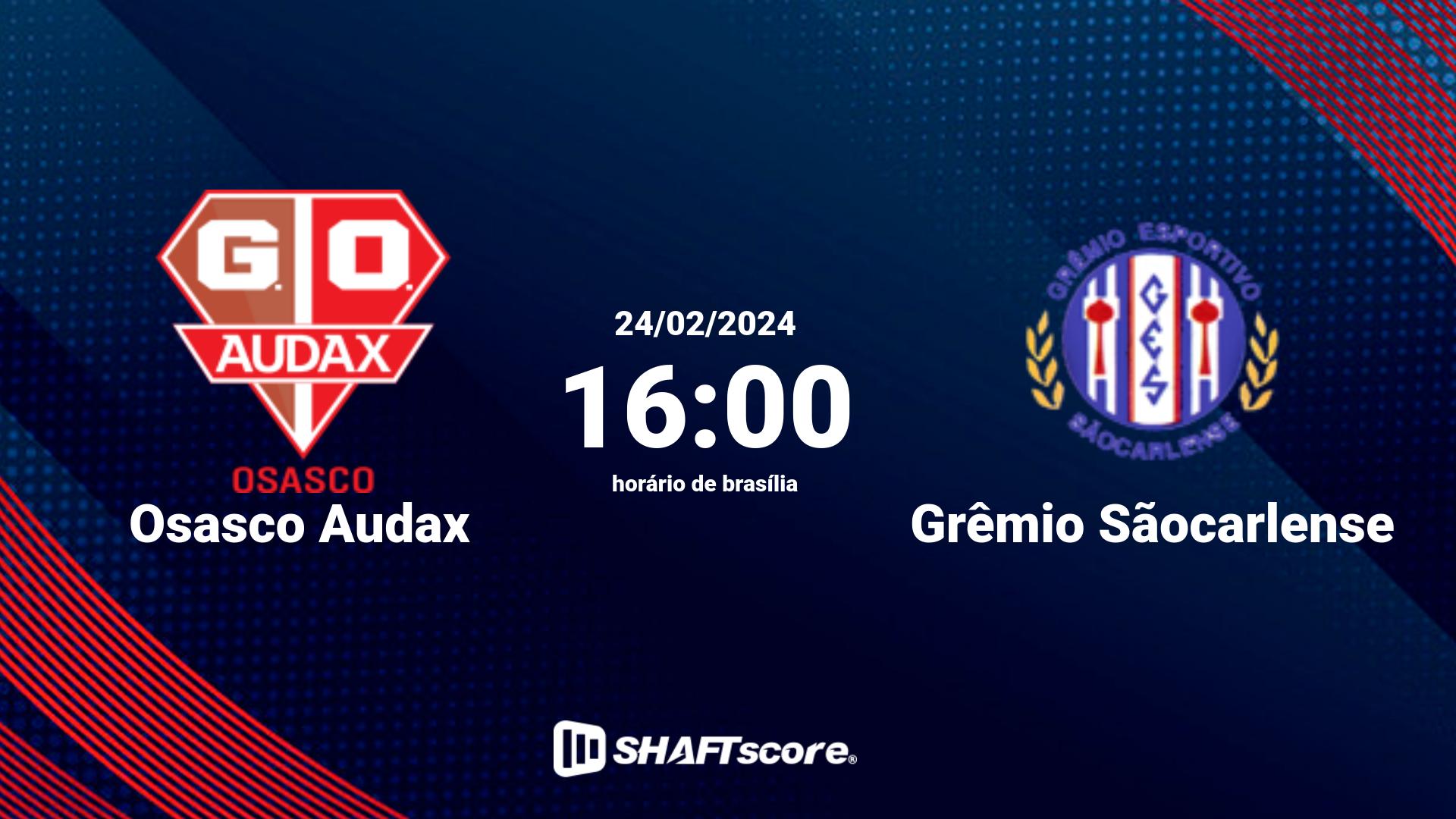 Estatísticas do jogo Osasco Audax vs Grêmio Sãocarlense 24.02 16:00