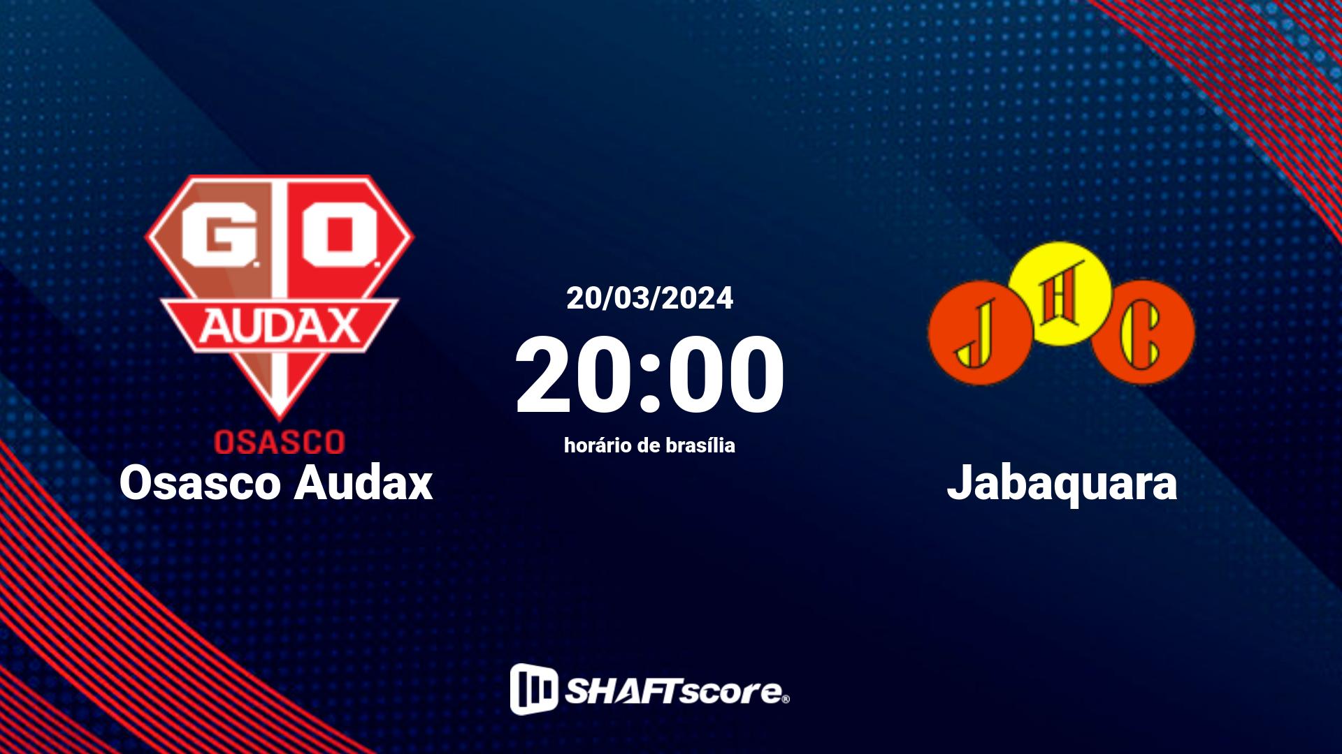 Estatísticas do jogo Osasco Audax vs Jabaquara 20.03 20:00