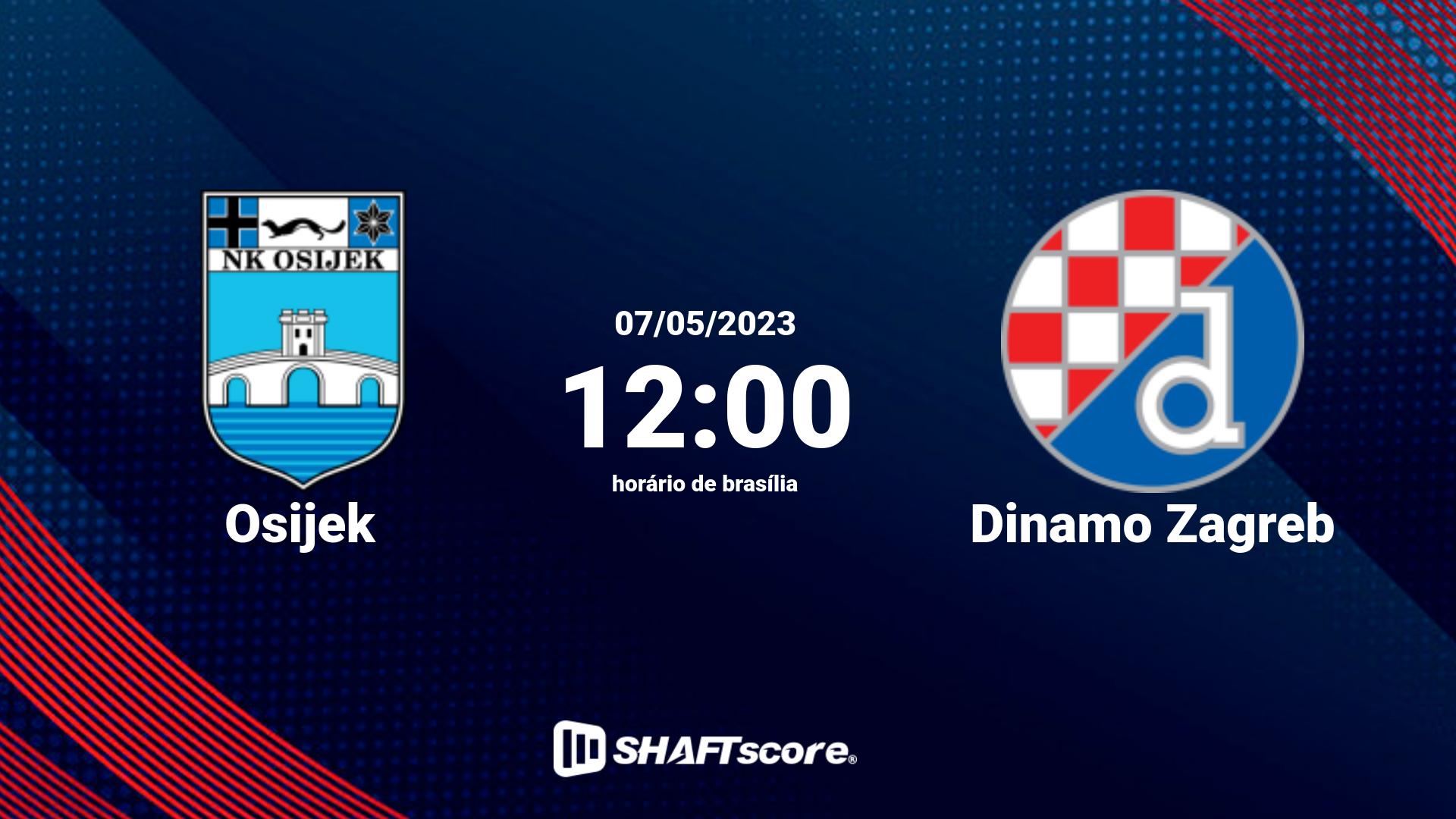 Estatísticas do jogo Osijek vs Dinamo Zagreb 07.05 12:00