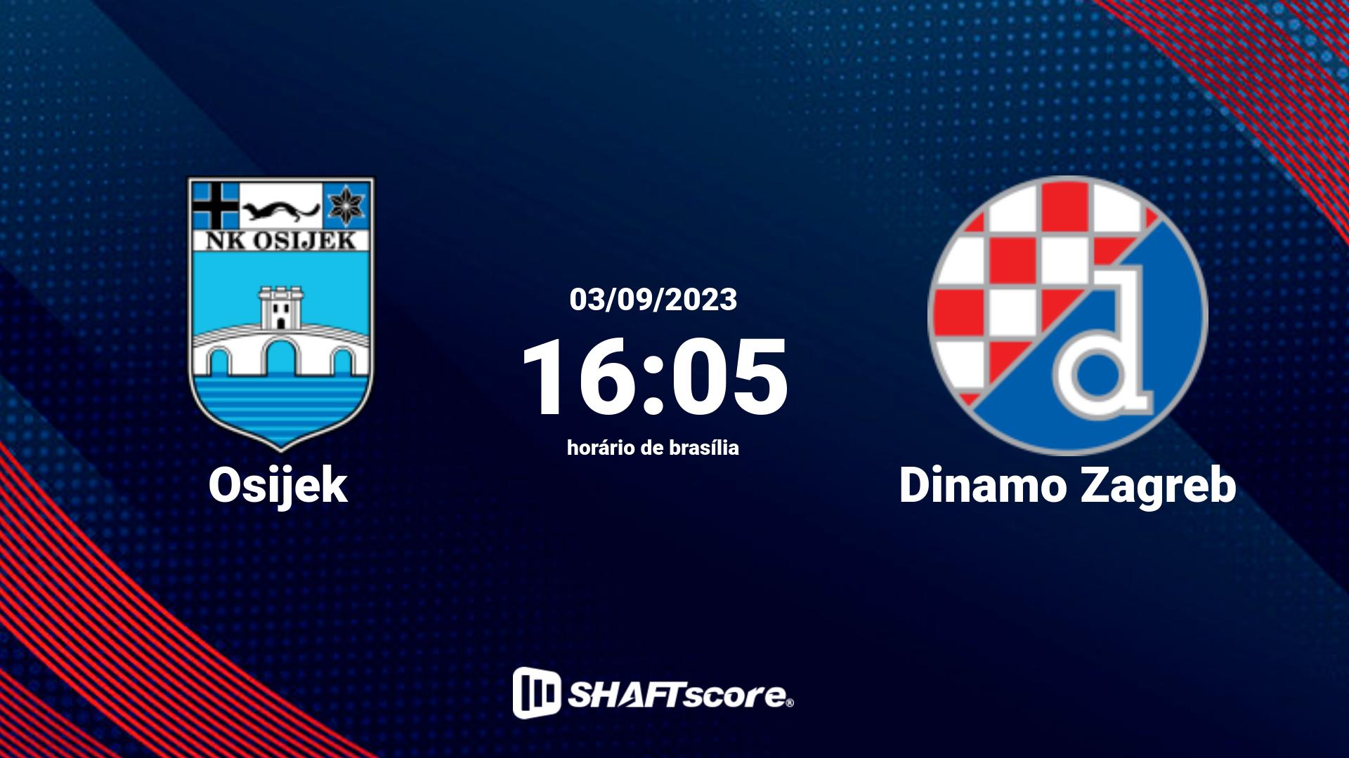 Estatísticas do jogo Osijek vs Dinamo Zagreb 03.09 16:05