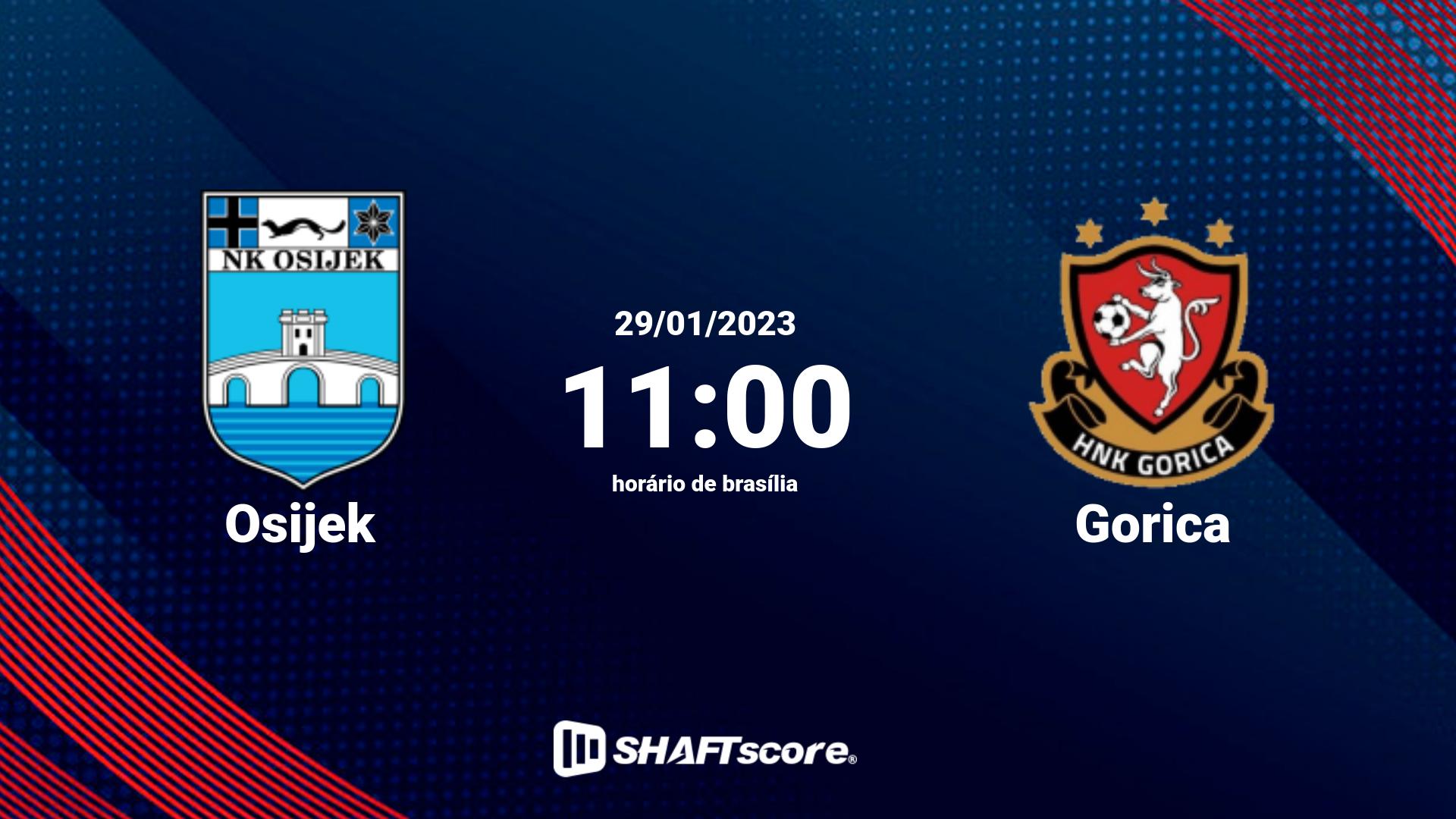 Estatísticas do jogo Osijek vs Gorica 29.01 11:00