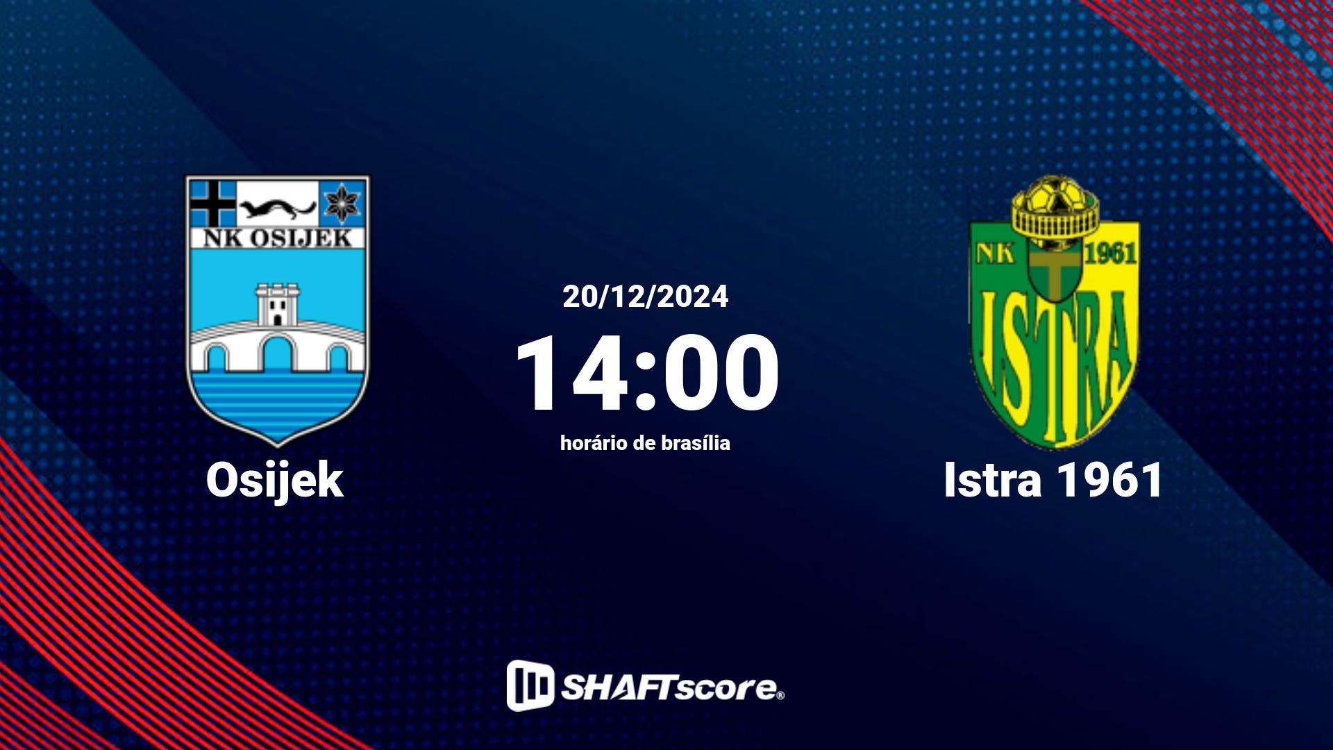 Estatísticas do jogo Osijek vs Istra 1961 20.12 14:00