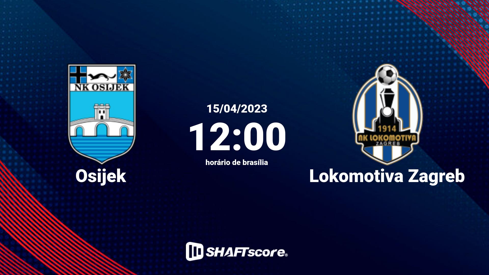 Estatísticas do jogo Osijek vs Lokomotiva Zagreb 15.04 12:00