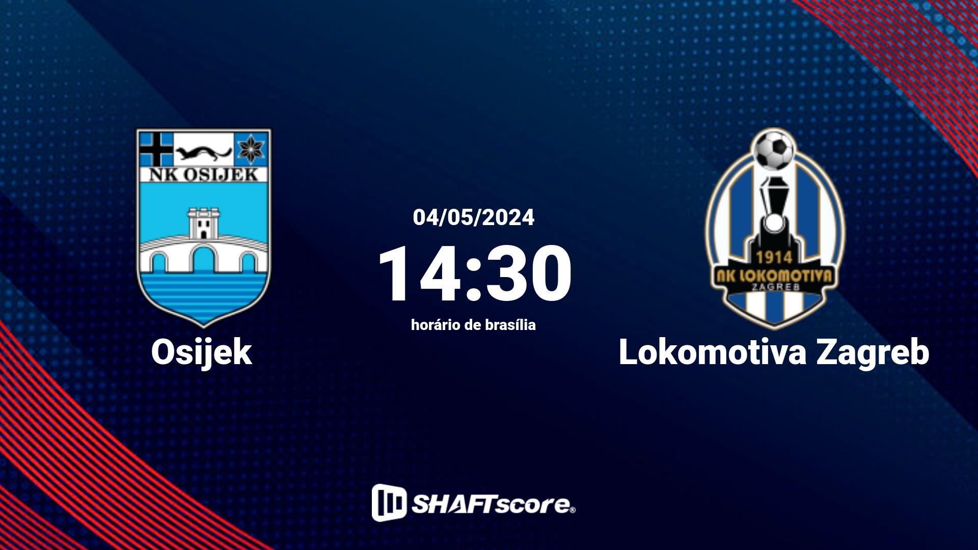 Estatísticas do jogo Osijek vs Lokomotiva Zagreb 04.05 14:30