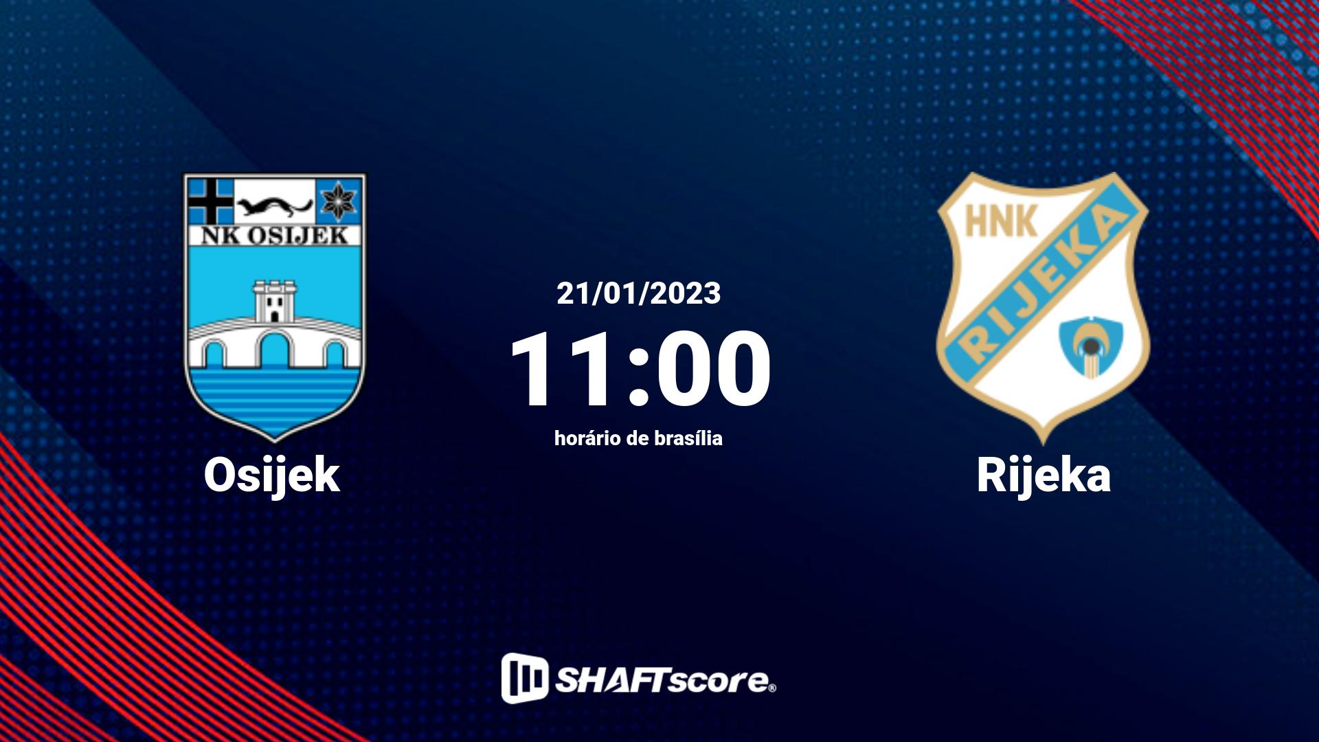 Estatísticas do jogo Osijek vs Rijeka 21.01 11:00