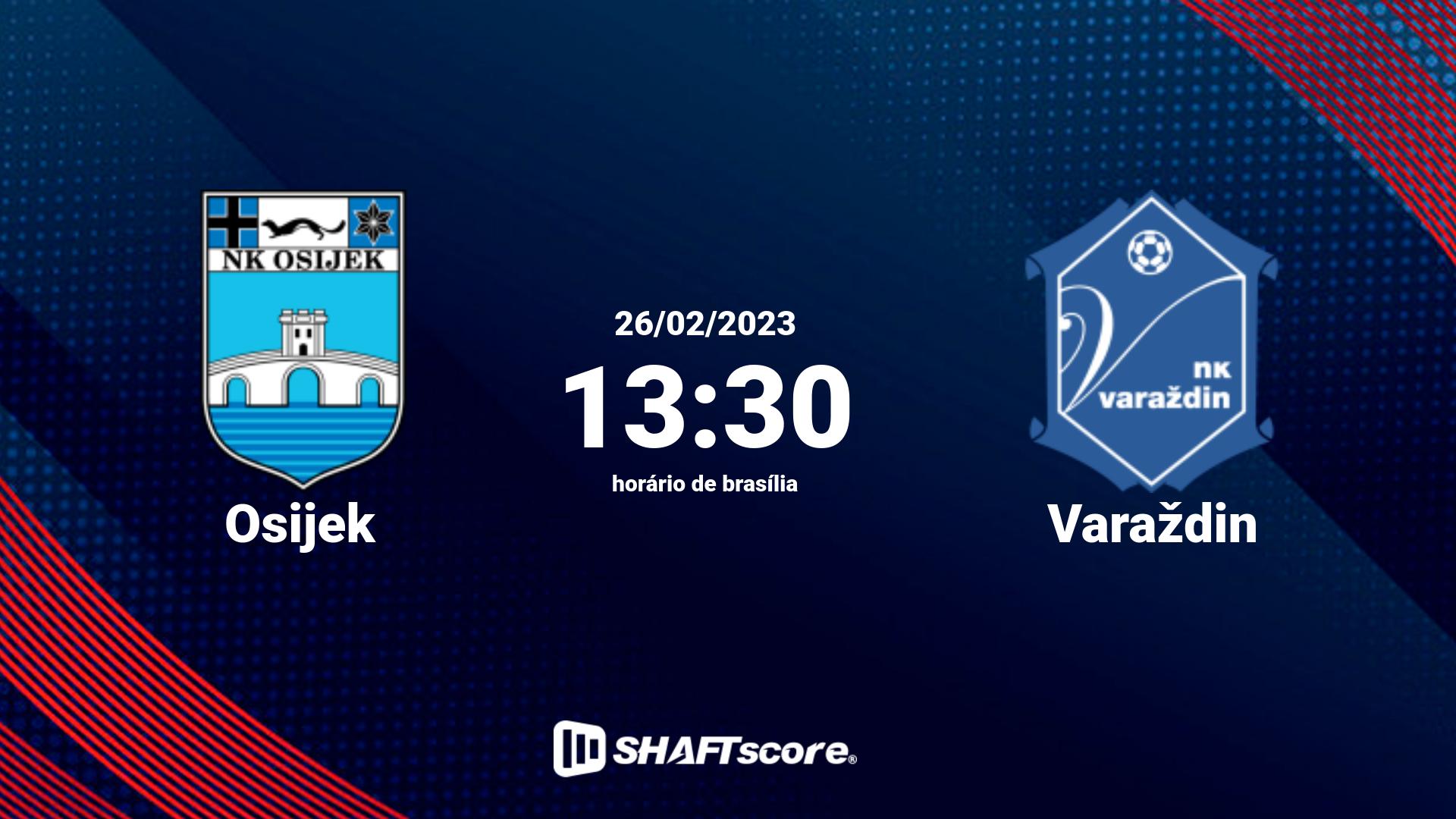 Estatísticas do jogo Osijek vs Varaždin 26.02 13:30