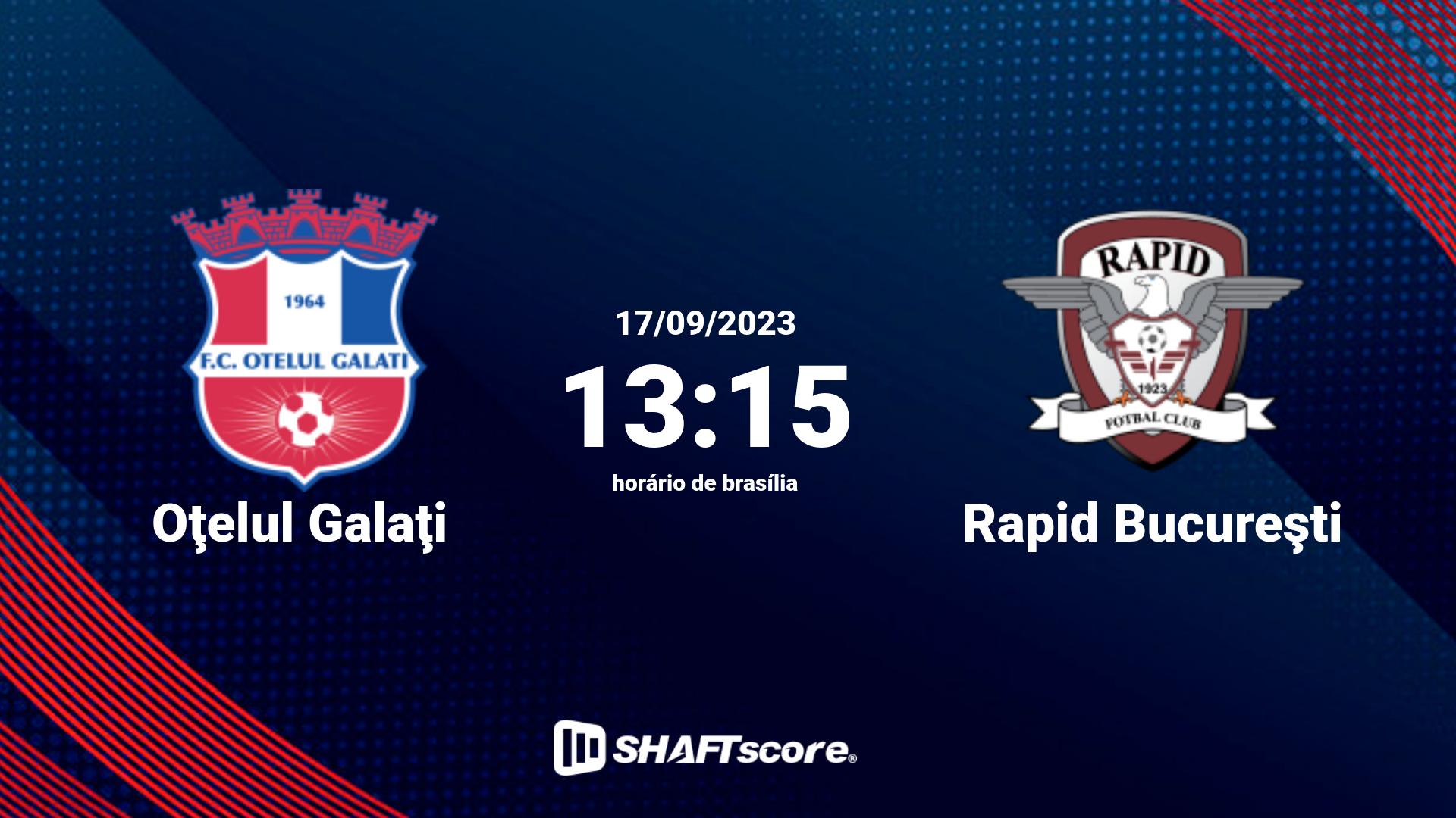 Estatísticas do jogo Oţelul Galaţi vs Rapid Bucureşti 17.09 13:15