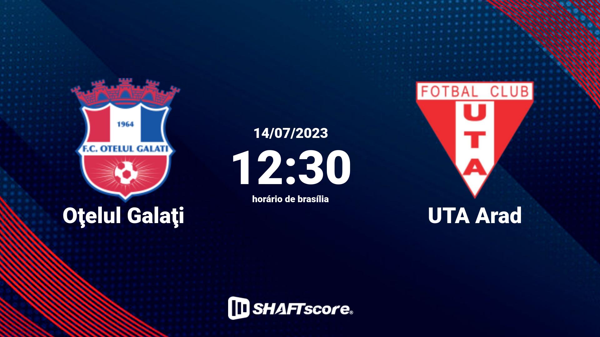 Estatísticas do jogo Oţelul Galaţi vs UTA Arad 14.07 12:30