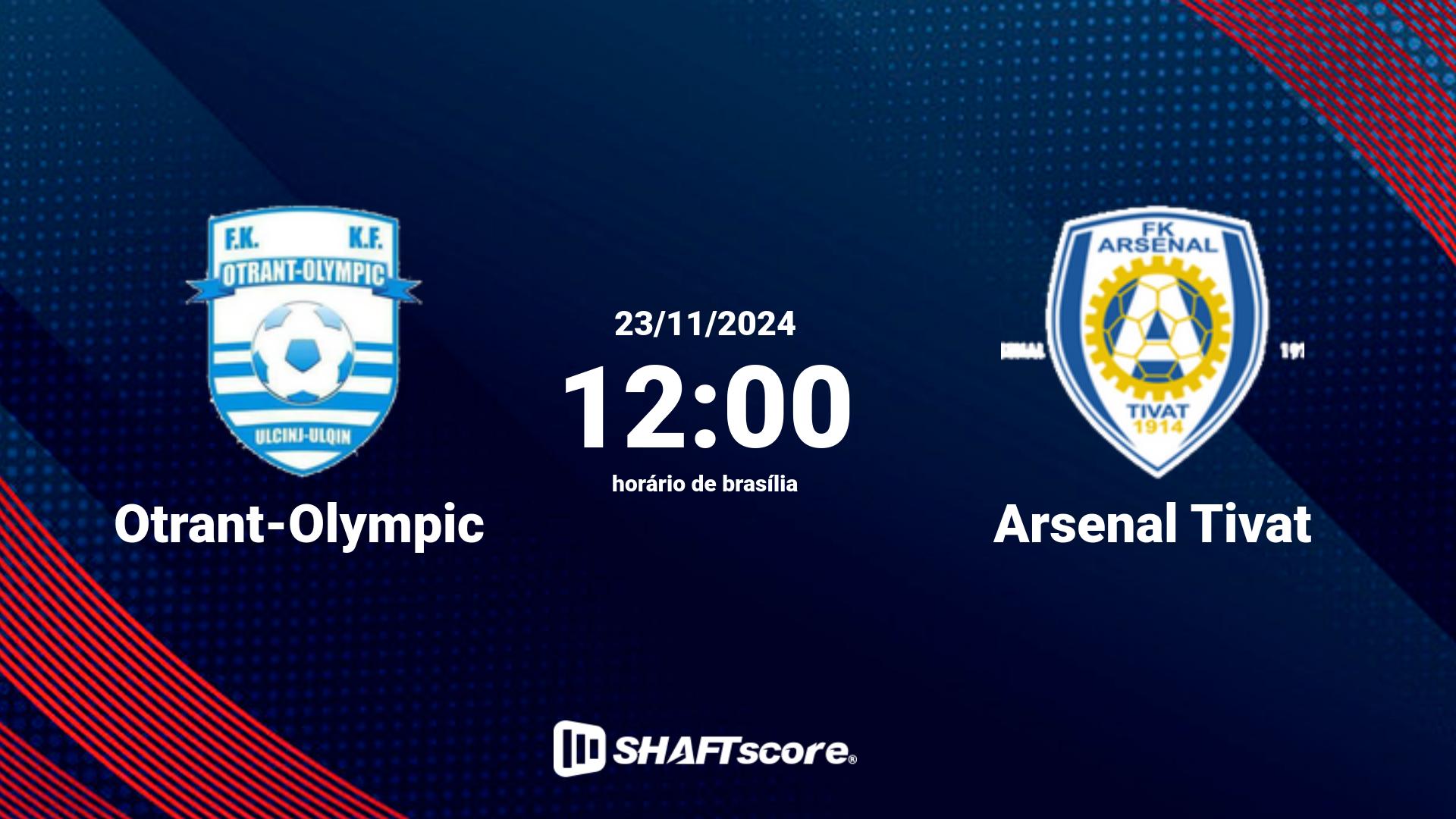 Estatísticas do jogo Otrant-Olympic vs Arsenal Tivat 23.11 12:00