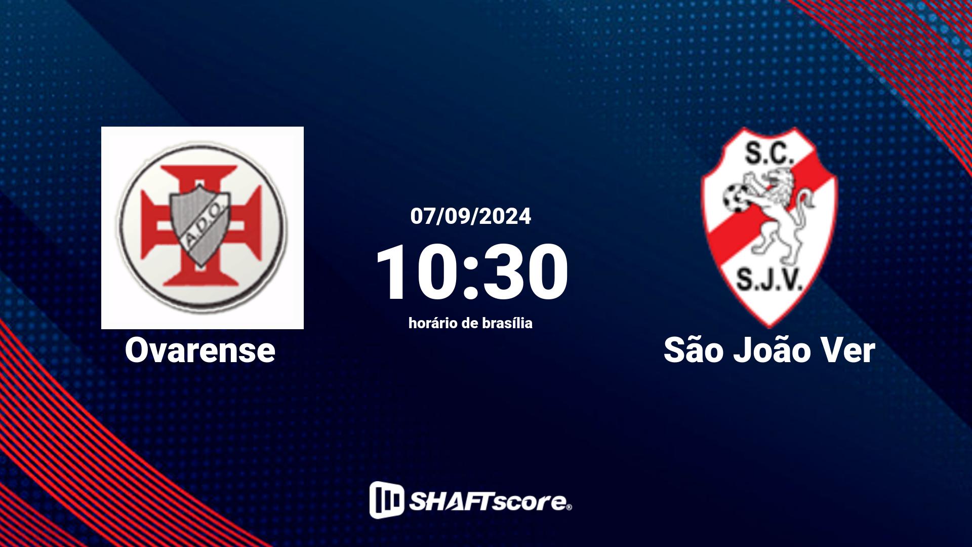 Estatísticas do jogo Ovarense vs São João Ver 07.09 10:30