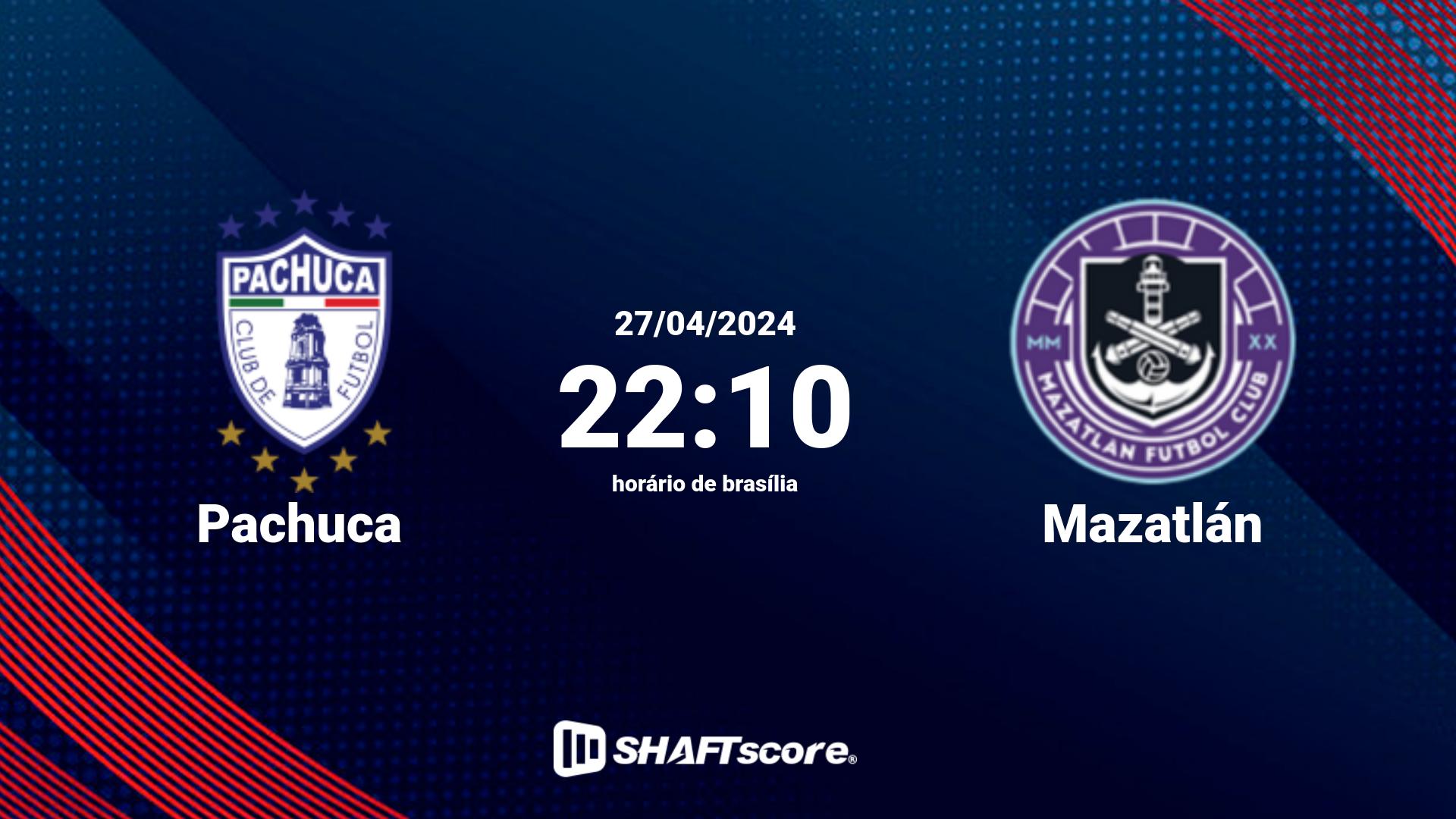 Estatísticas do jogo Pachuca vs Mazatlán 27.04 22:10