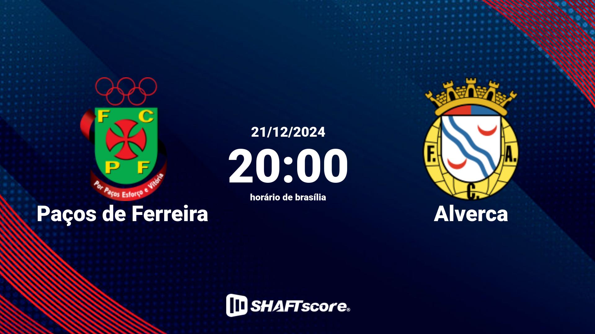 Estatísticas do jogo Paços de Ferreira vs Alverca 21.12 20:00