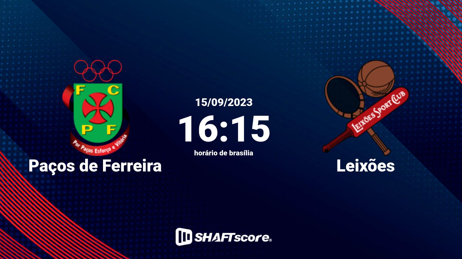 Estatísticas do jogo Paços de Ferreira vs Leixões 15.09 16:15