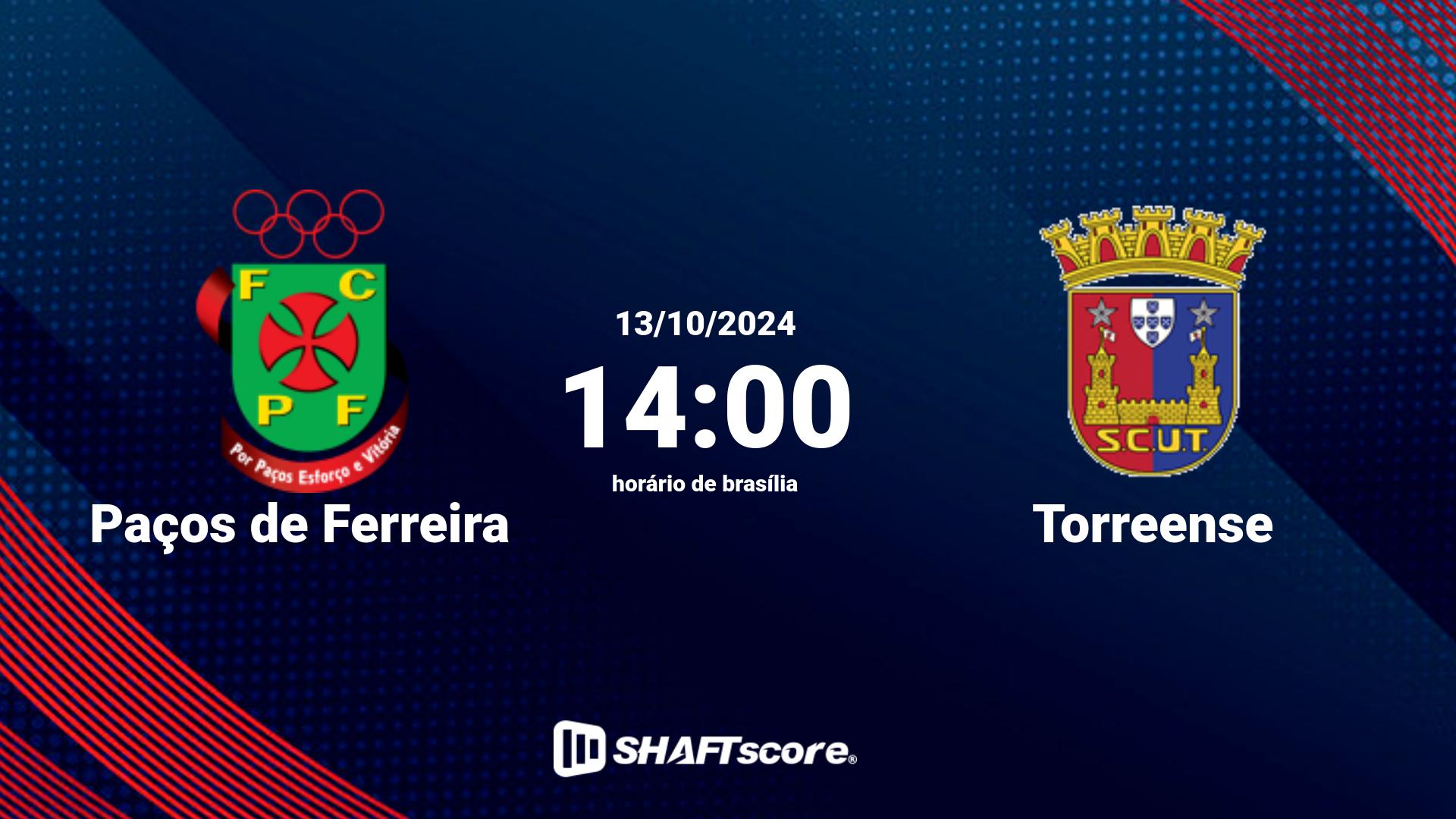 Estatísticas do jogo Paços de Ferreira vs Torreense 13.10 14:00