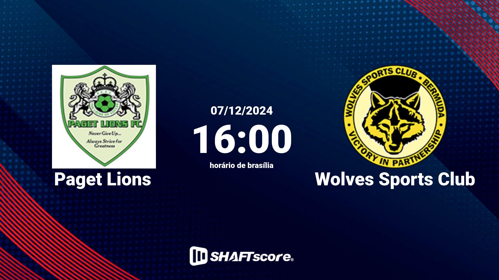 Estatísticas do jogo Paget Lions vs Wolves Sports Club 07.12 16:00