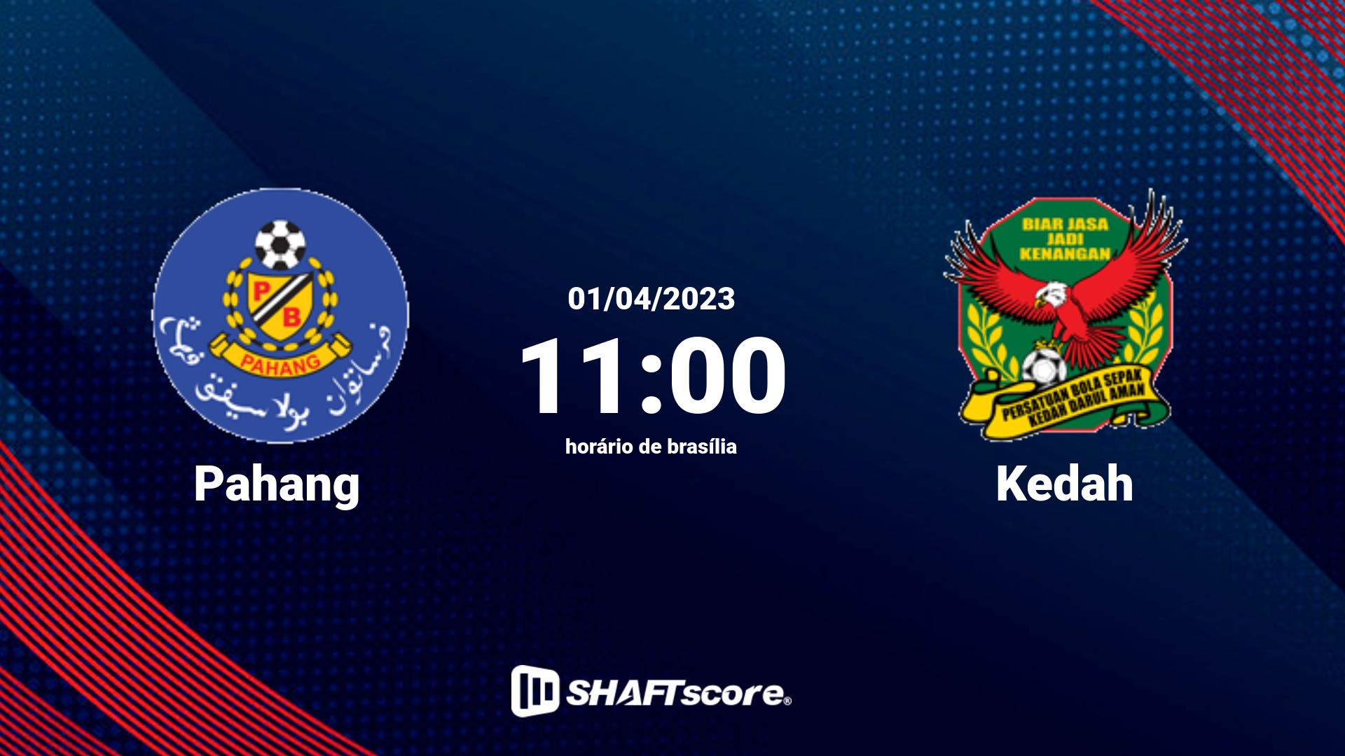 Estatísticas do jogo Pahang vs Kedah 01.04 11:00