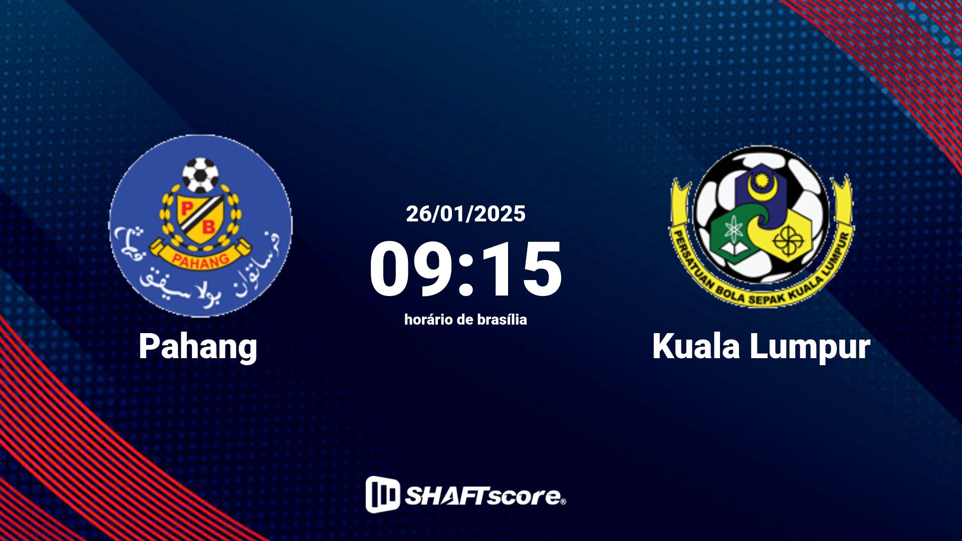 Estatísticas do jogo Pahang vs Kuala Lumpur 26.01 09:15